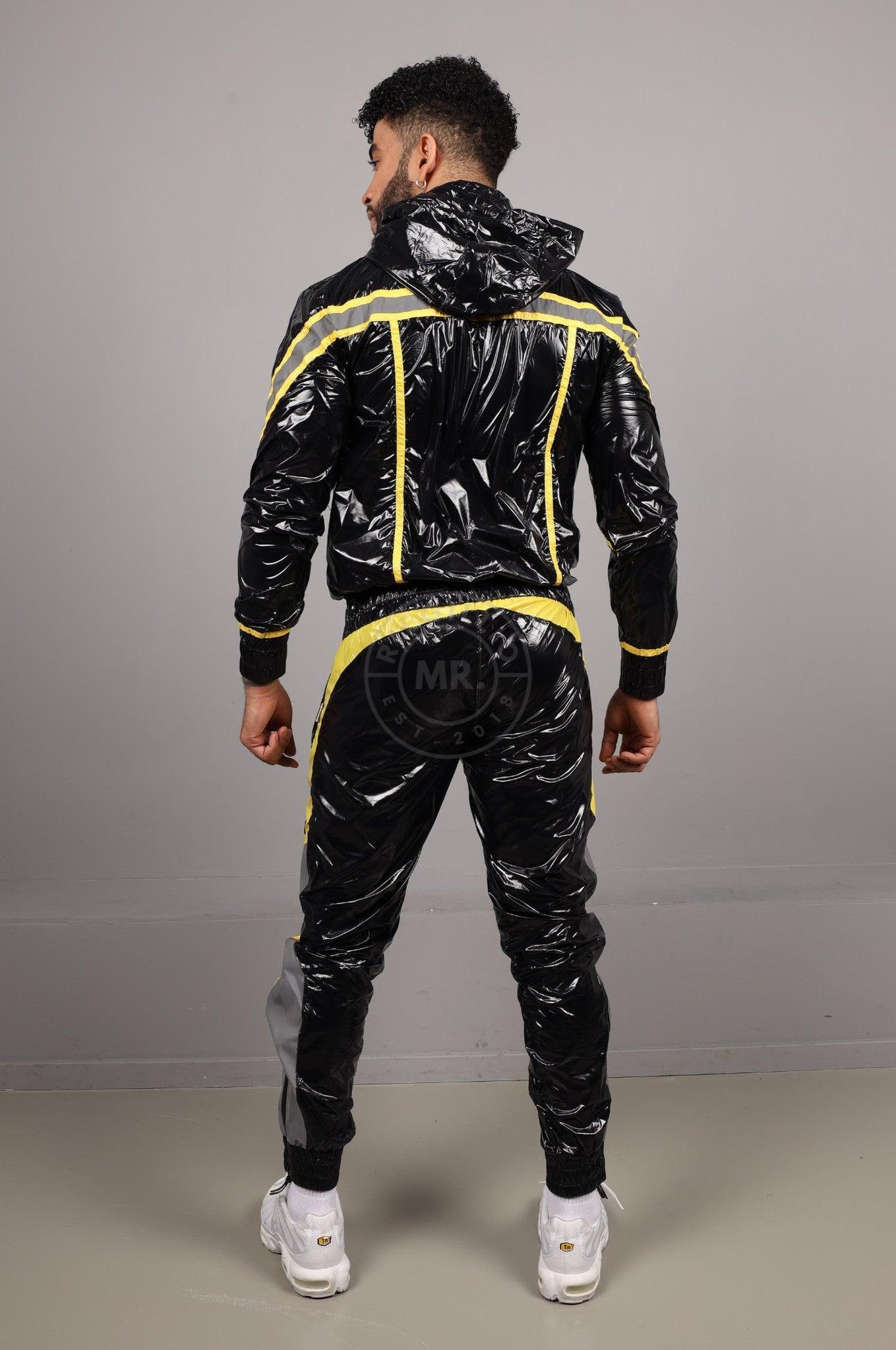 Shiny Nylon BASE Tracksuit Jacket - Yellow at MR. Riegillio