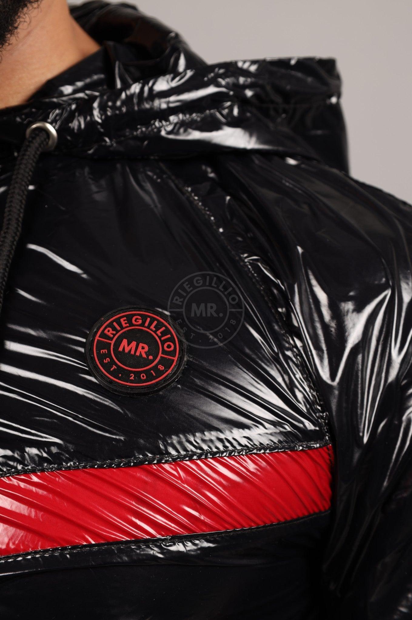 Shiny Nylon BASE Tracksuit Jacket - Red at MR. Riegillio