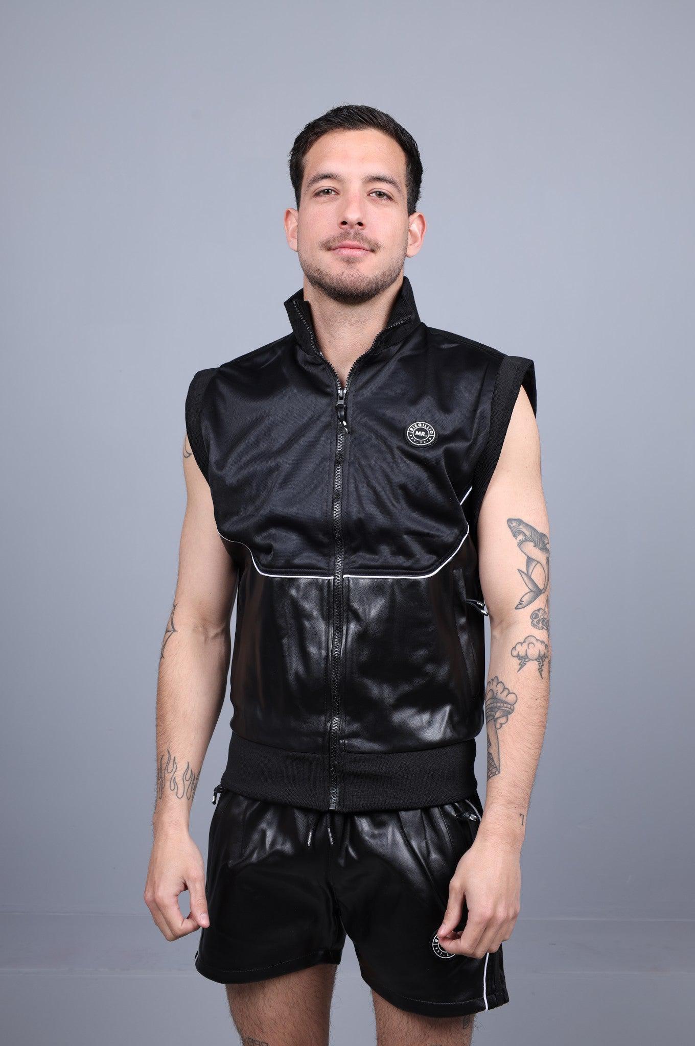 MR. 24 Tracksuit Sleeveless Jacket - Black at MR. Riegillio