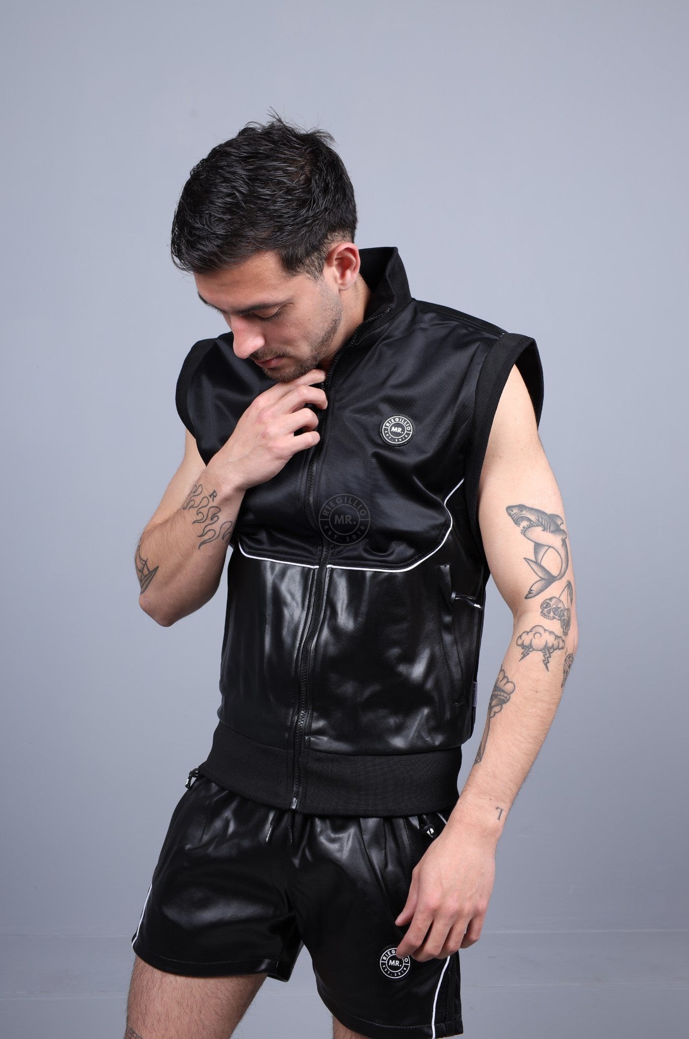 MR. 24 Tracksuit Sleeveless Jacket - Black at MR. Riegillio