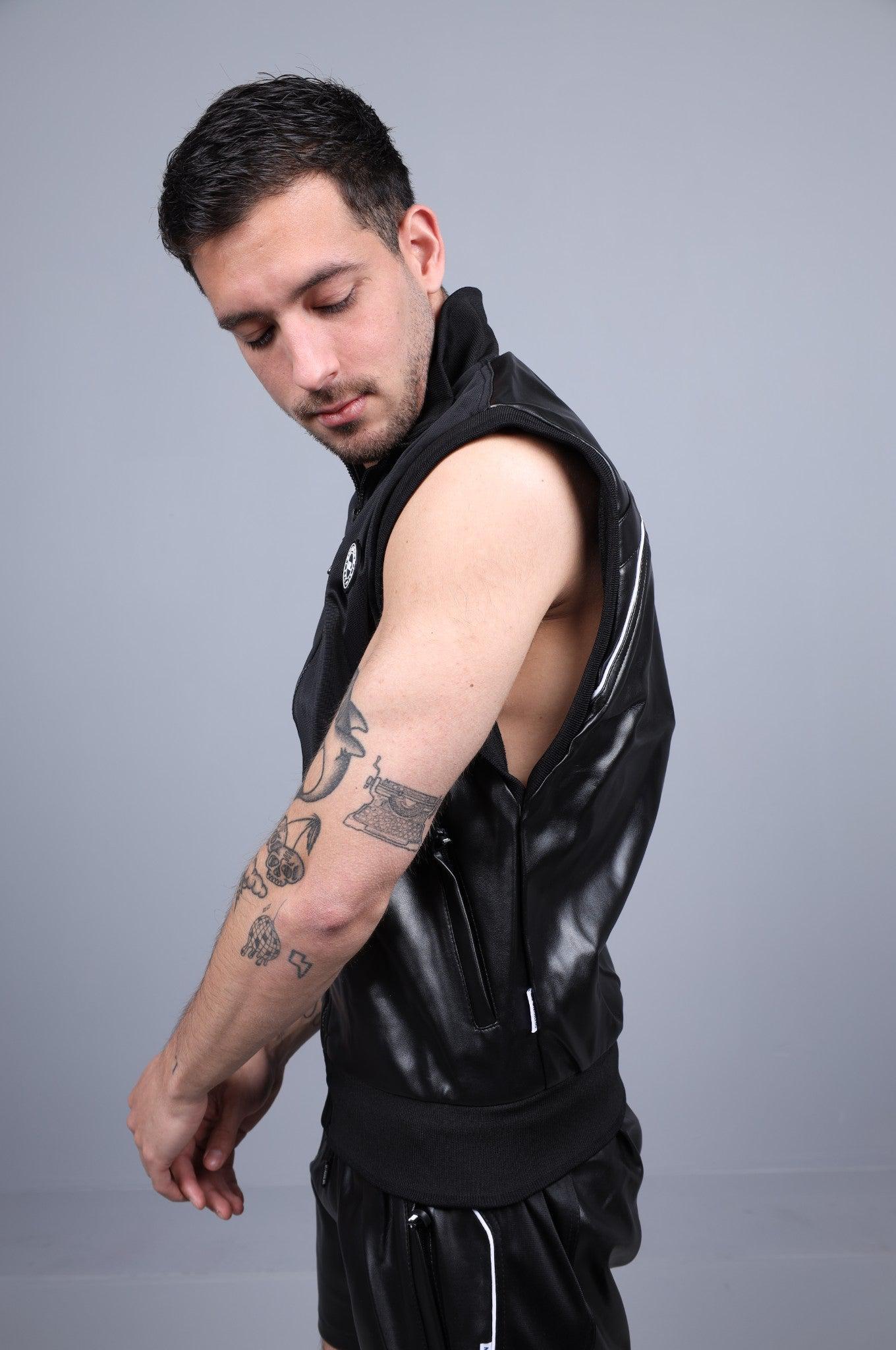 MR. 24 Tracksuit Sleeveless Jacket - Black at MR. Riegillio
