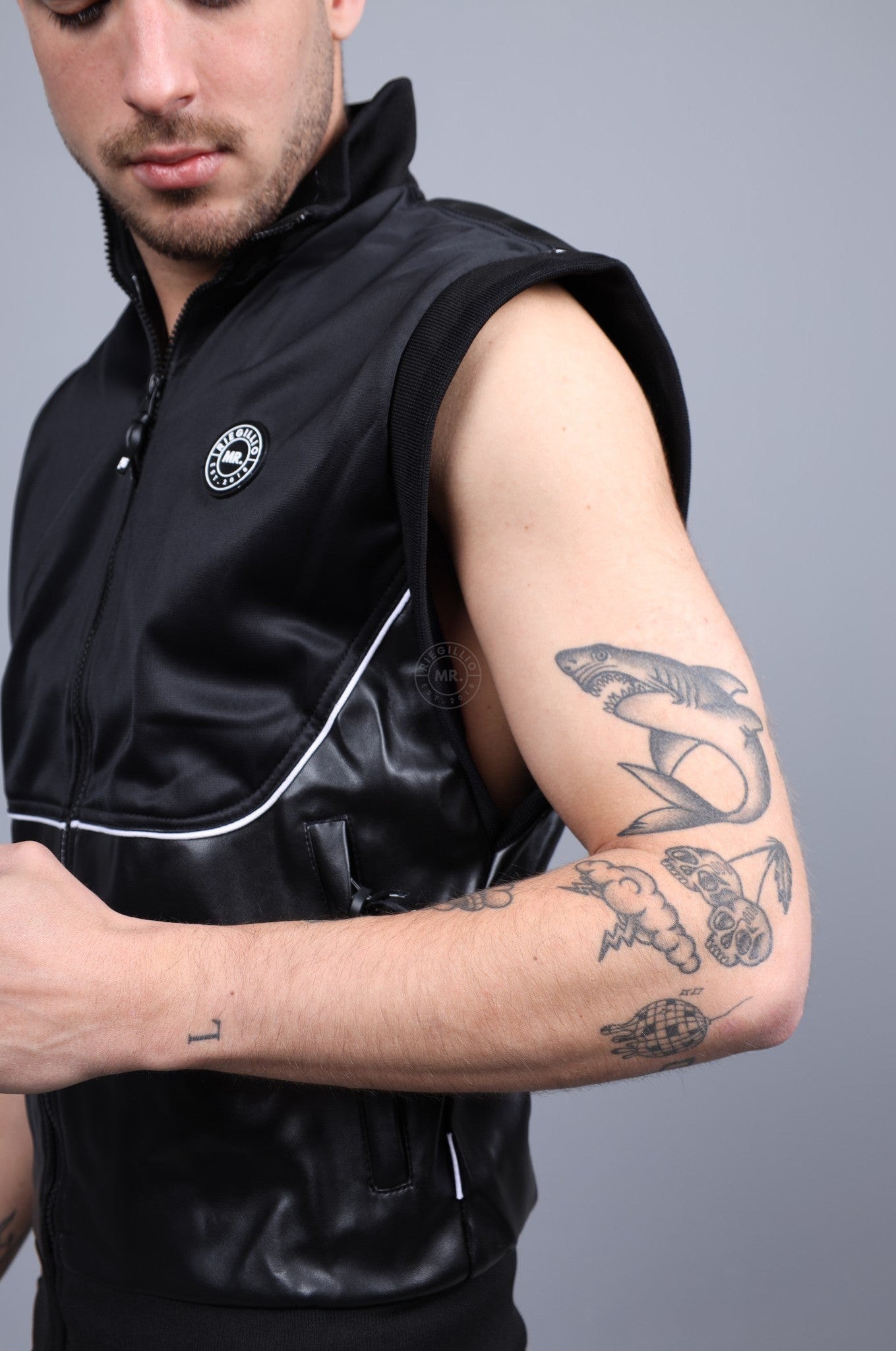 MR. 24 Tracksuit Sleeveless Jacket - Black at MR. Riegillio