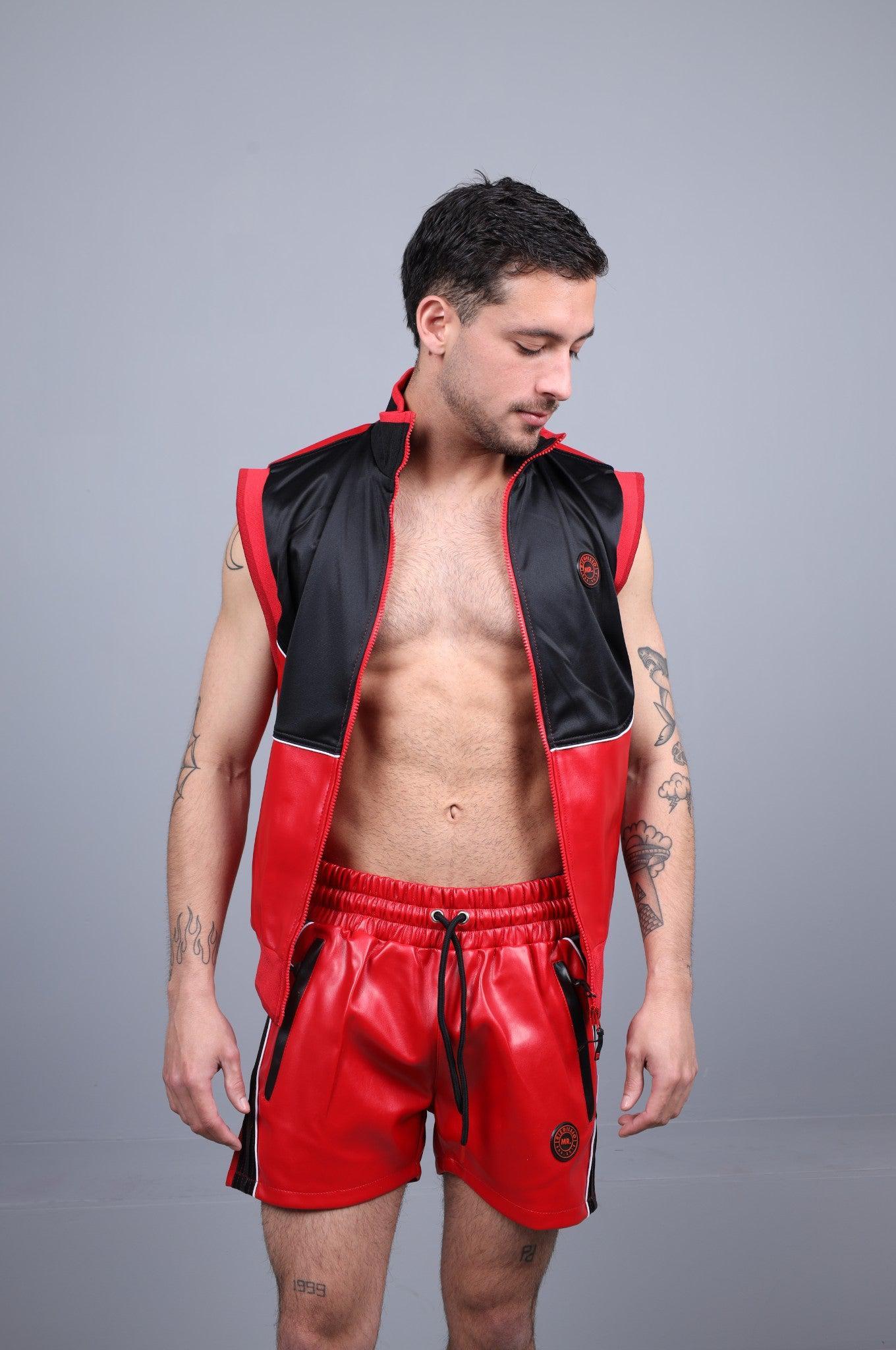 MR. 24 Tracksuit Sleeveless Jacket - Red at MR. Riegillio