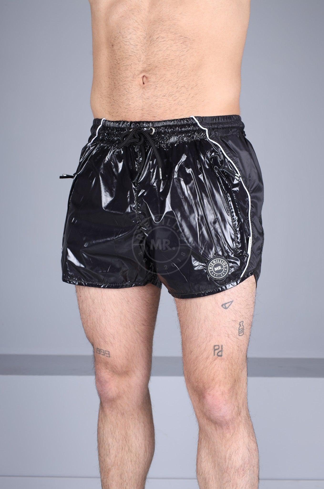 Shiny Nylon 24 Mini Short - Black at MR. Riegillio
