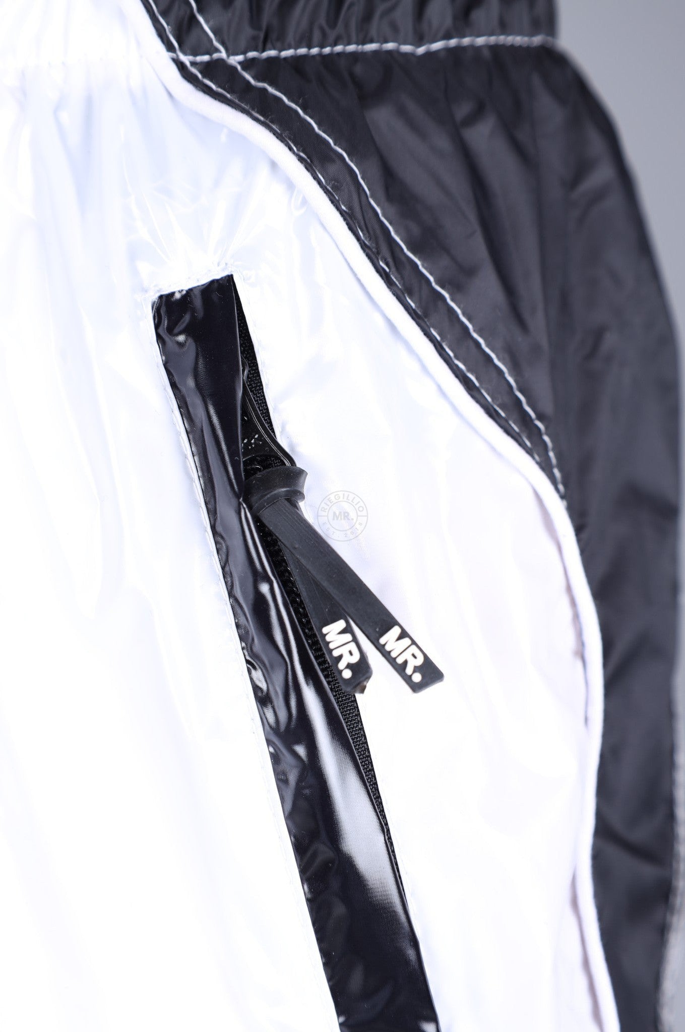 Shiny Nylon 24 Mini Short - White at MR. Riegillio