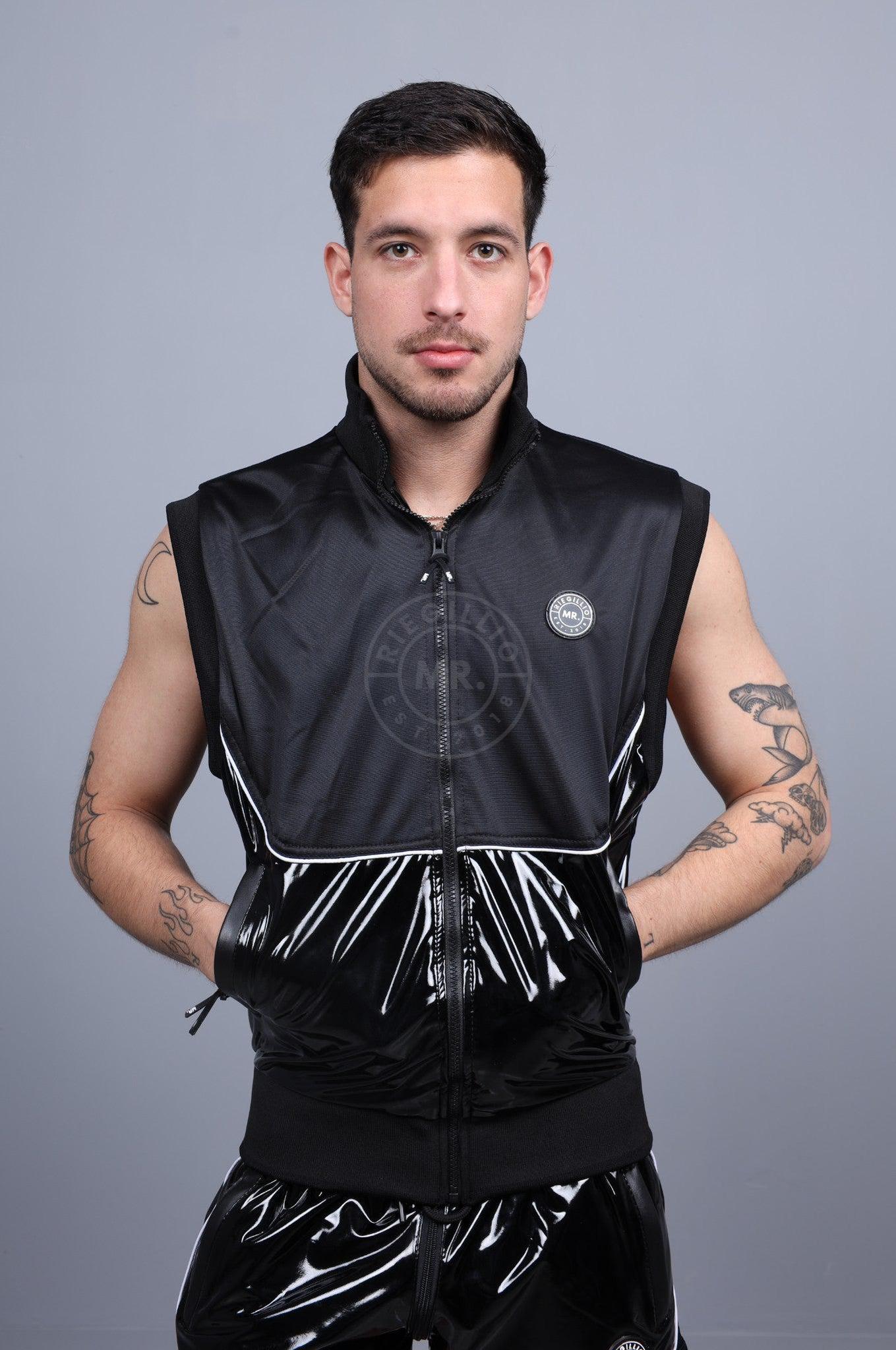 PVC 24 Tracksuit Sleeveless Jacket - Black at MR. Riegillio