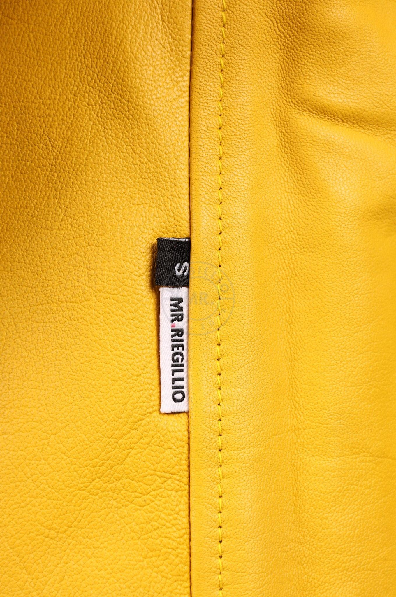 Black Leather Reversible Waistcoat - Yellow at MR. Riegillio