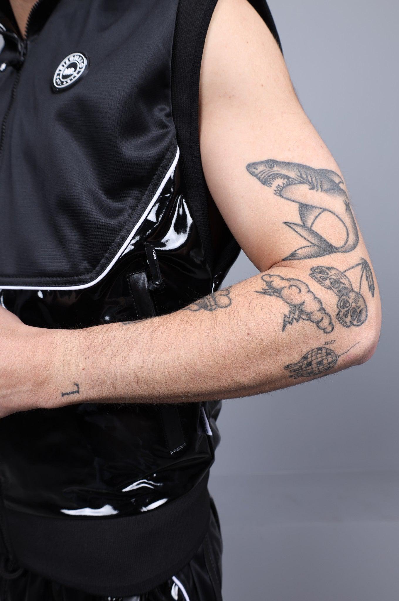PVC 24 Tracksuit Sleeveless Jacket - Black at MR. Riegillio