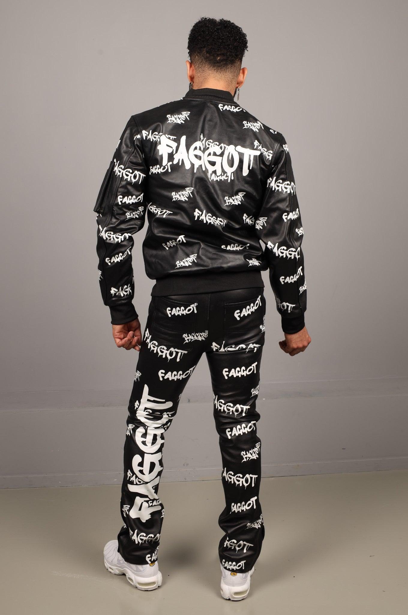 Black Leather 5 Pocket Pants - FAGGOT at MR. Riegillio