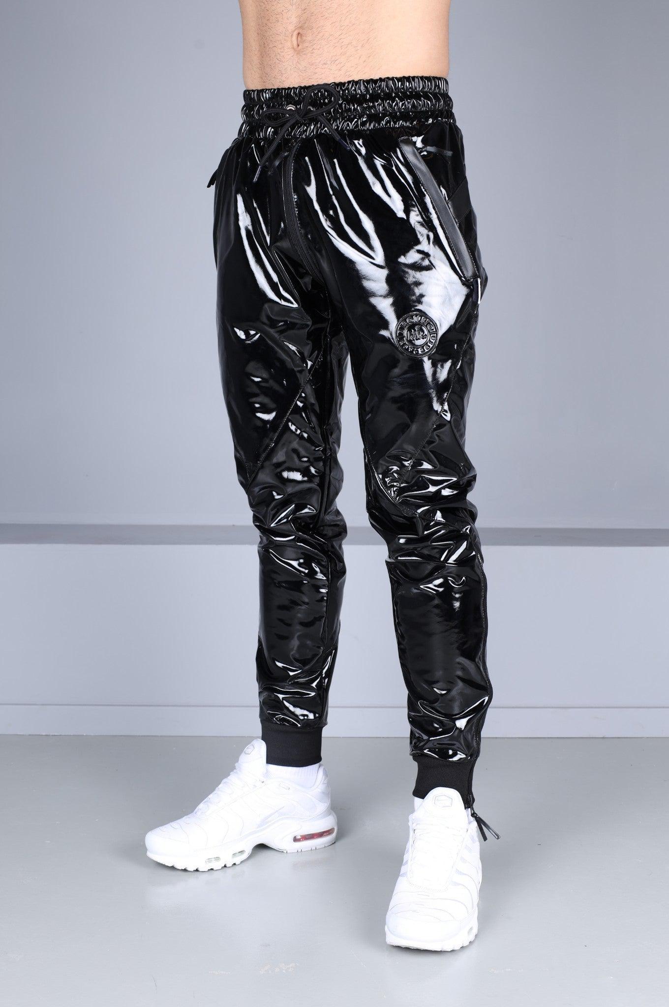 PVC 24 Tracksuit Pants Thru Zip - Black at MR. Riegillio