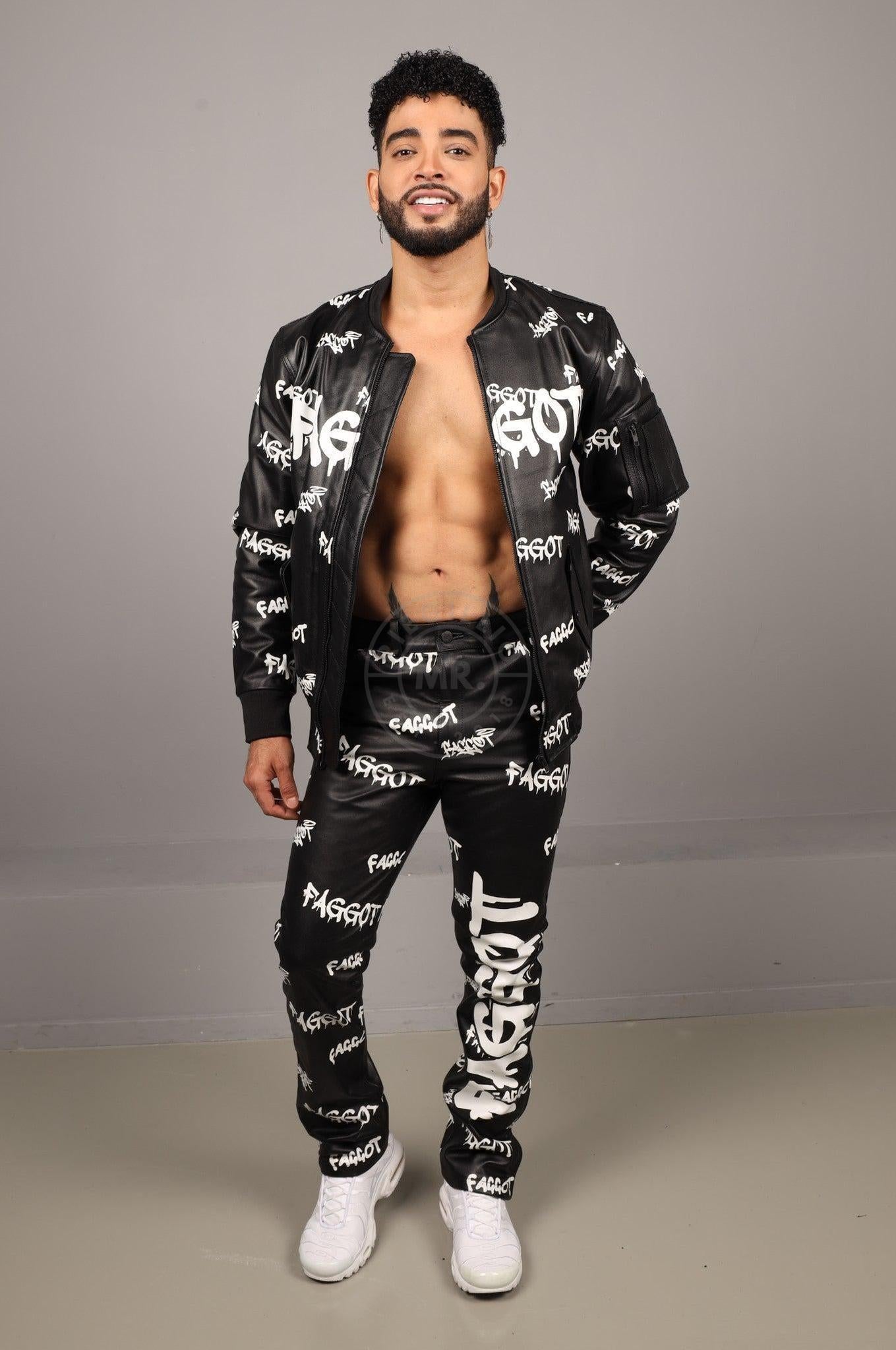 Black Leather 5 Pocket Pants - FAGGOT at MR. Riegillio