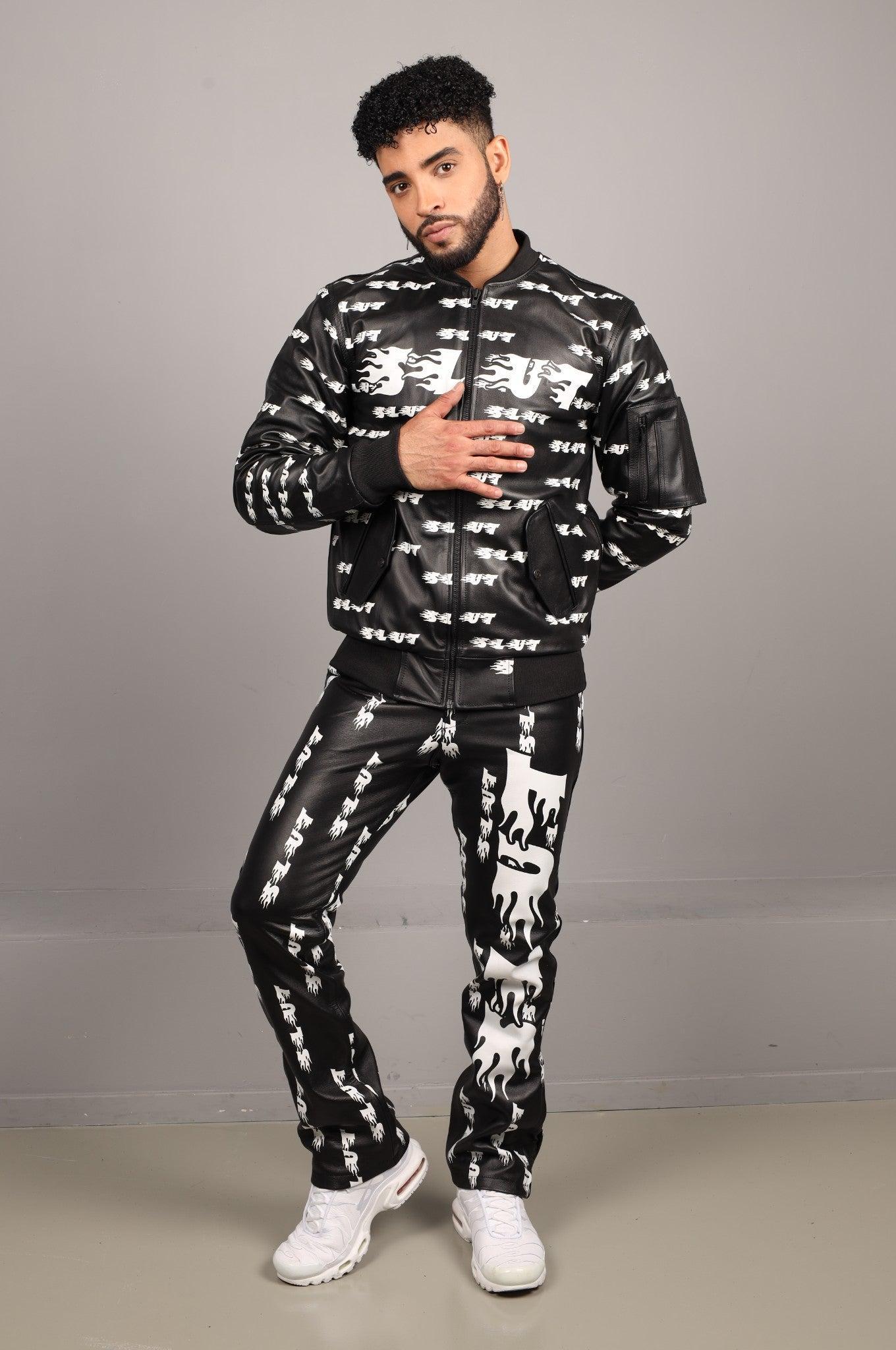 Black Leather 5 Pocket Pants - SLUT at MR. Riegillio