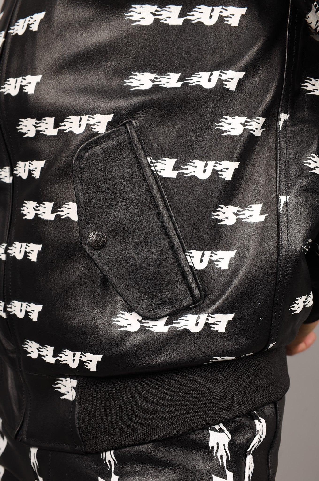Black Leather Bomber Jacket - SLUT at MR. Riegillio