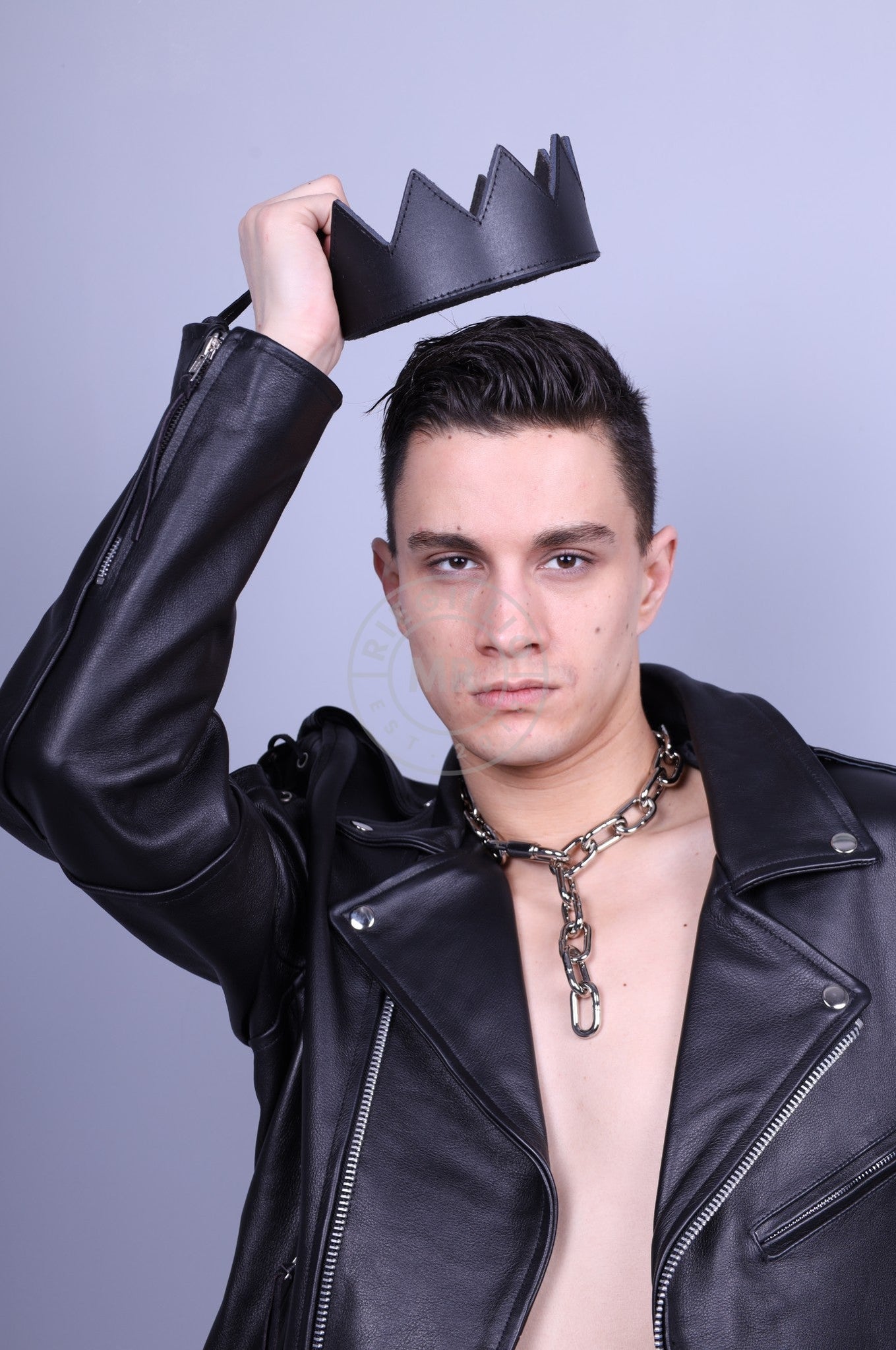 Black Leather crown at MR. Riegillio