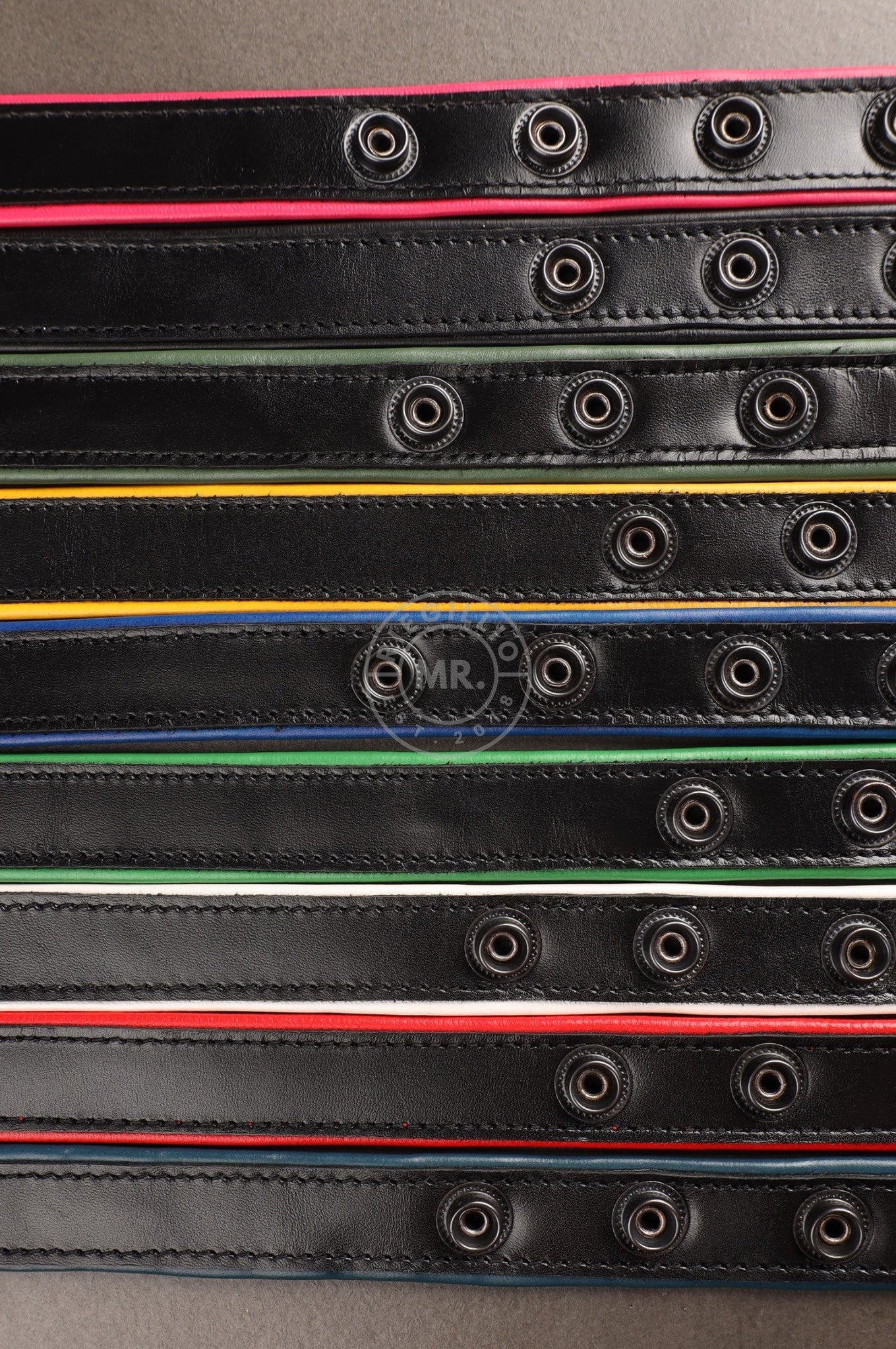 Black Leather Bicep Armband - Snap - Kobalt Blue at MR. Riegillio