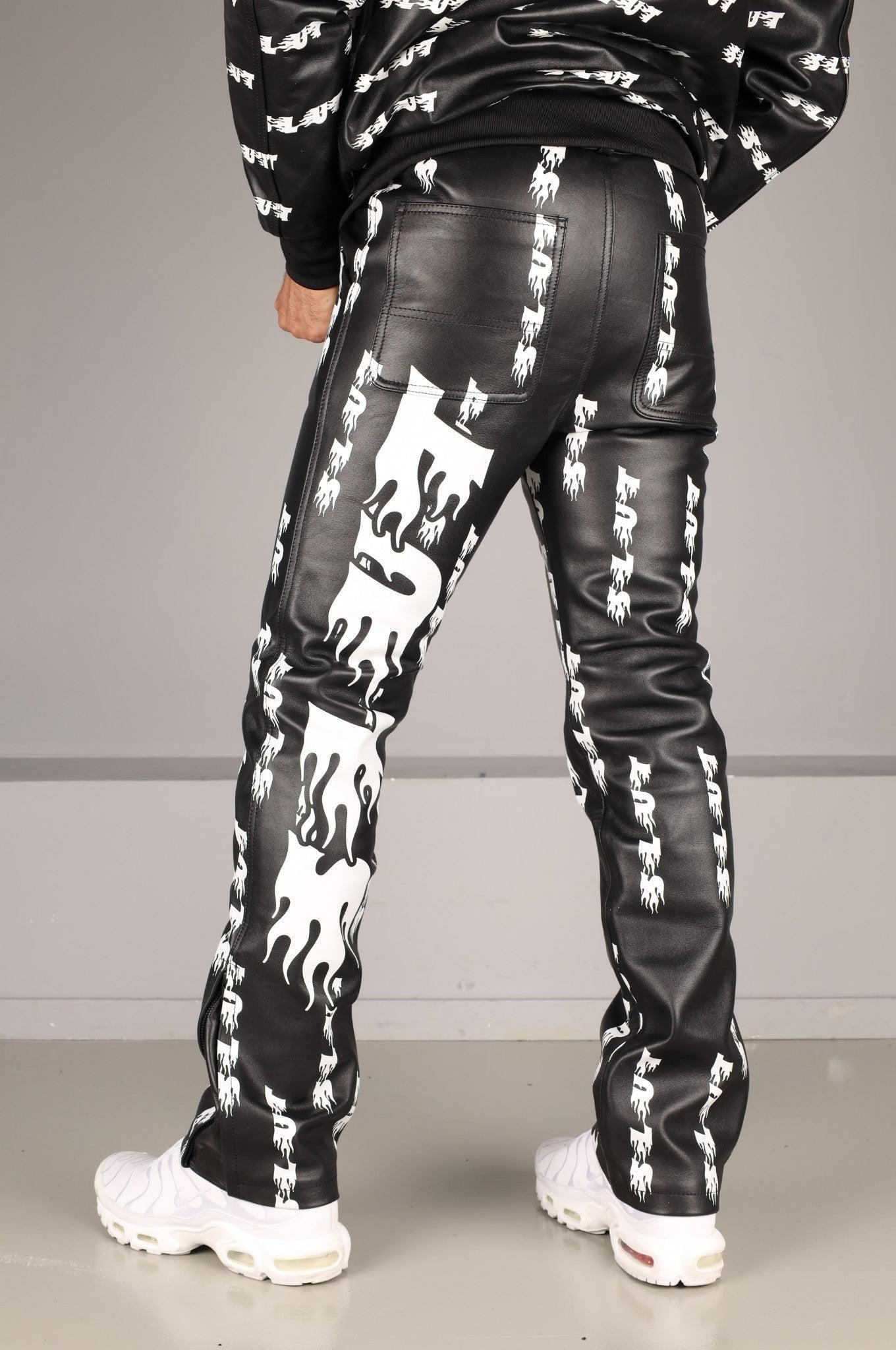 Black Leather 5 Pocket Pants - SLUT at MR. Riegillio