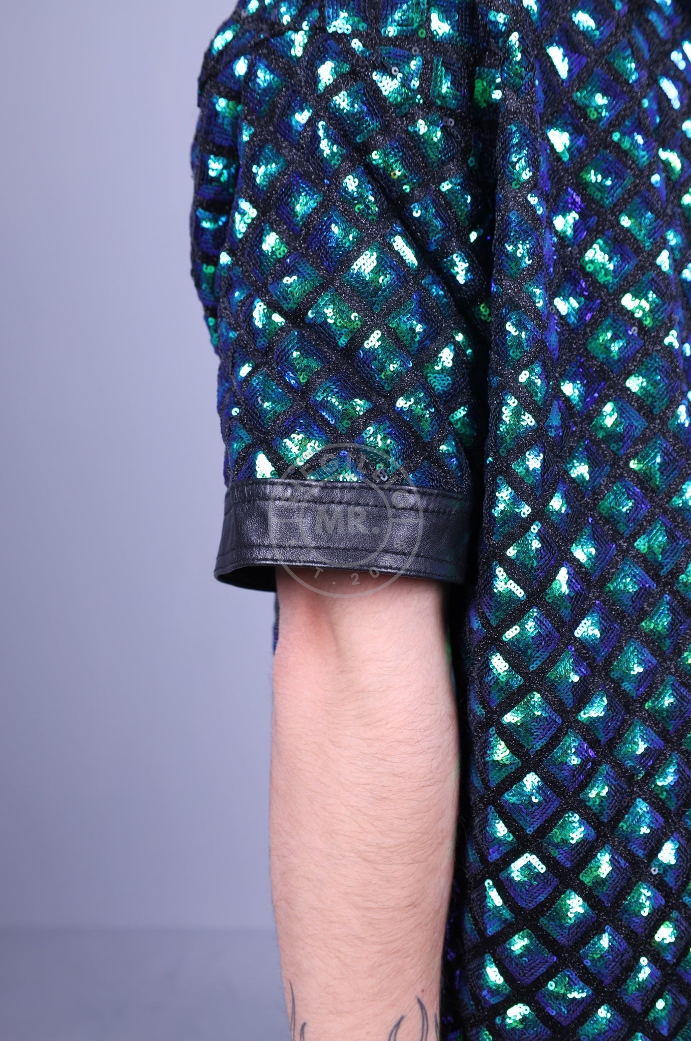 Square Sequin Shirt Green at MR. Riegillio