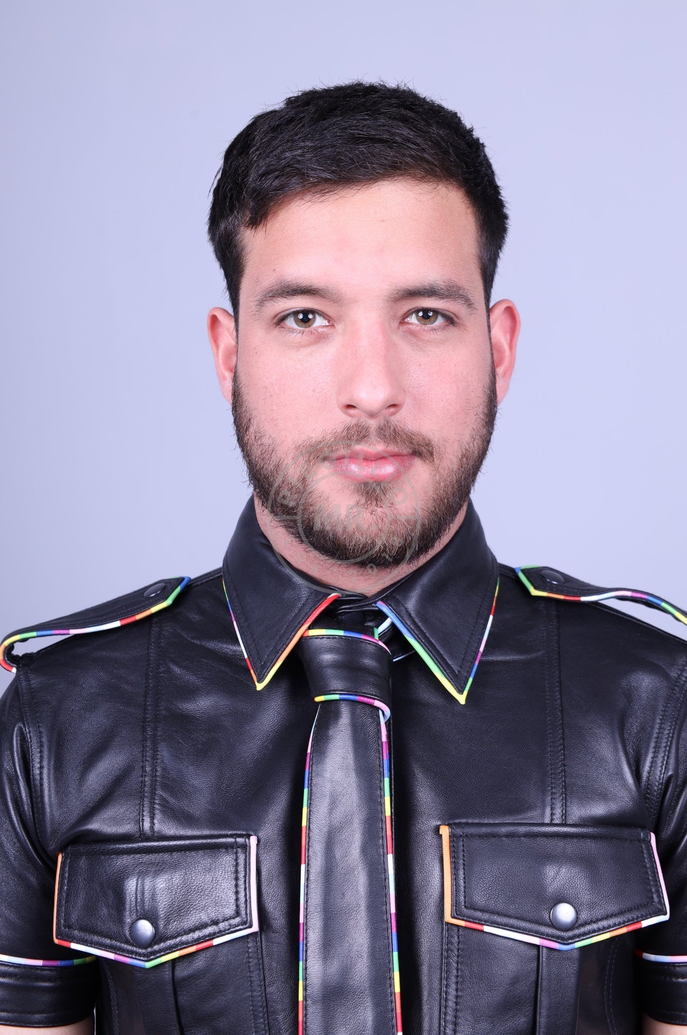 Black Leather Tie - PROUD Piping-at MR. Riegillio