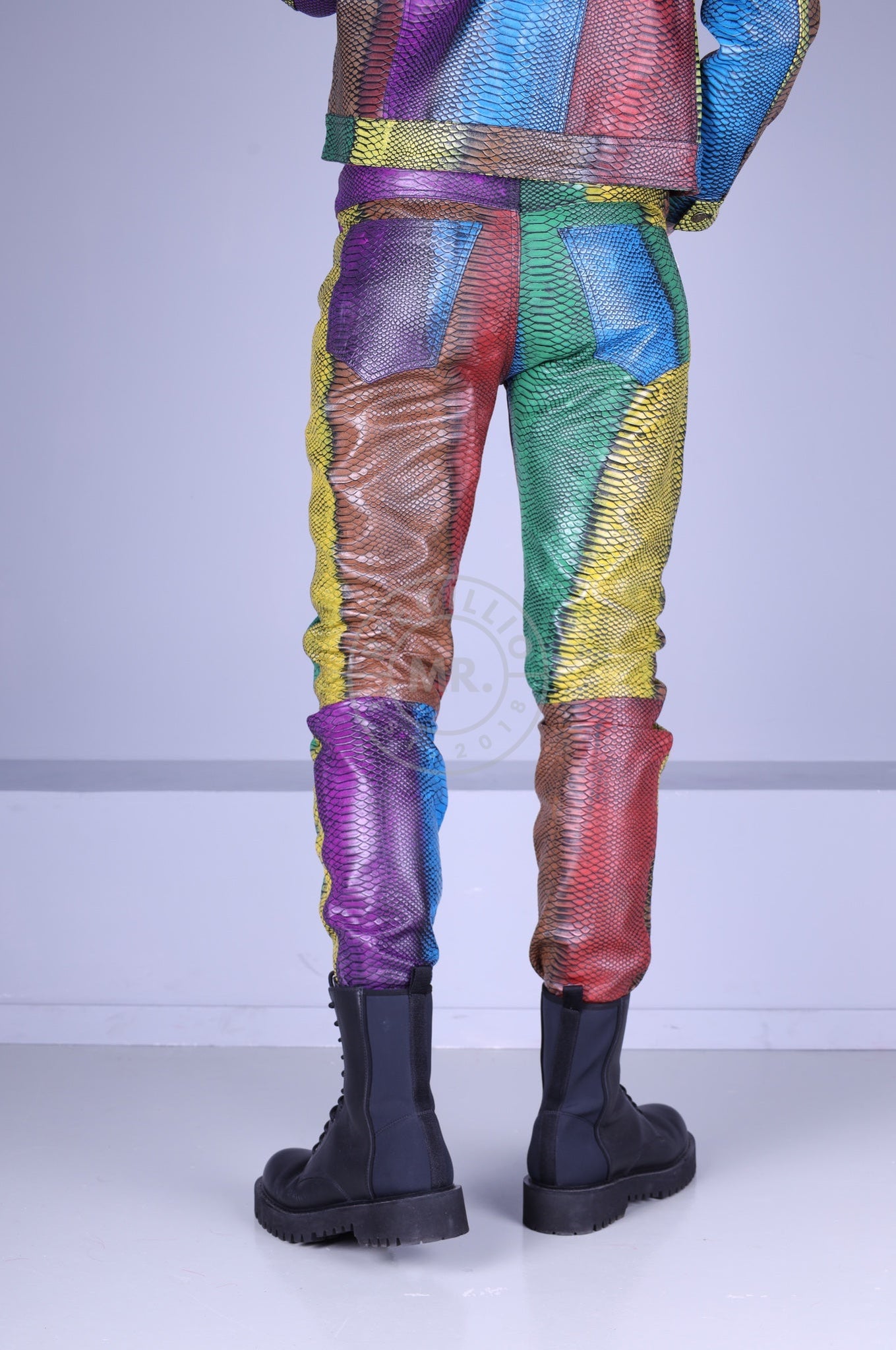 Colored Leather Snake Pants at MR. Riegillio