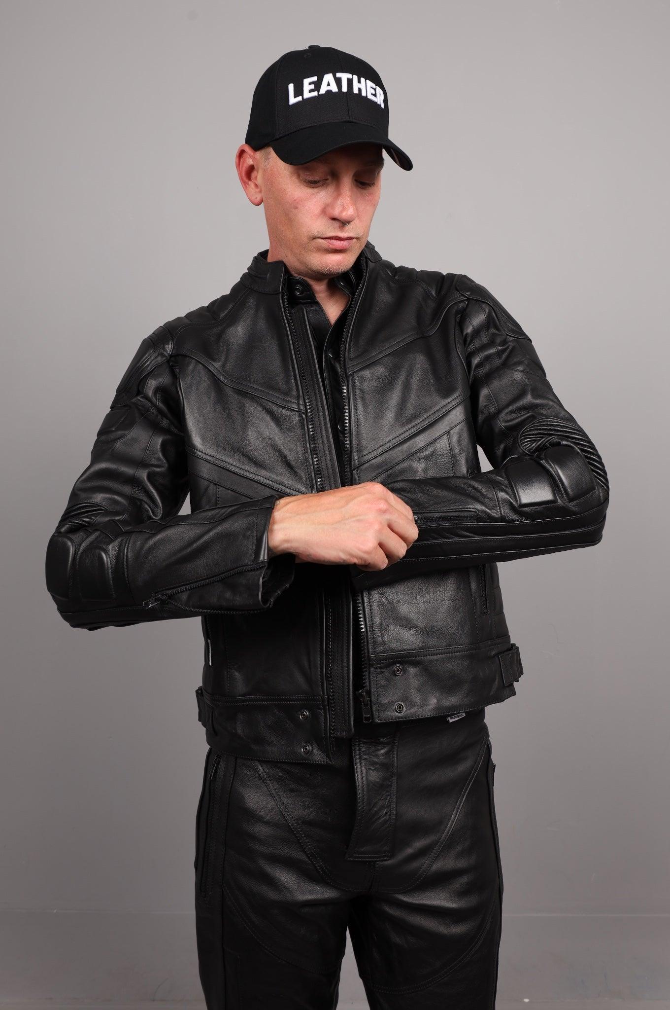 Leather Motorcycle Jacket - Black at MR. Riegillio