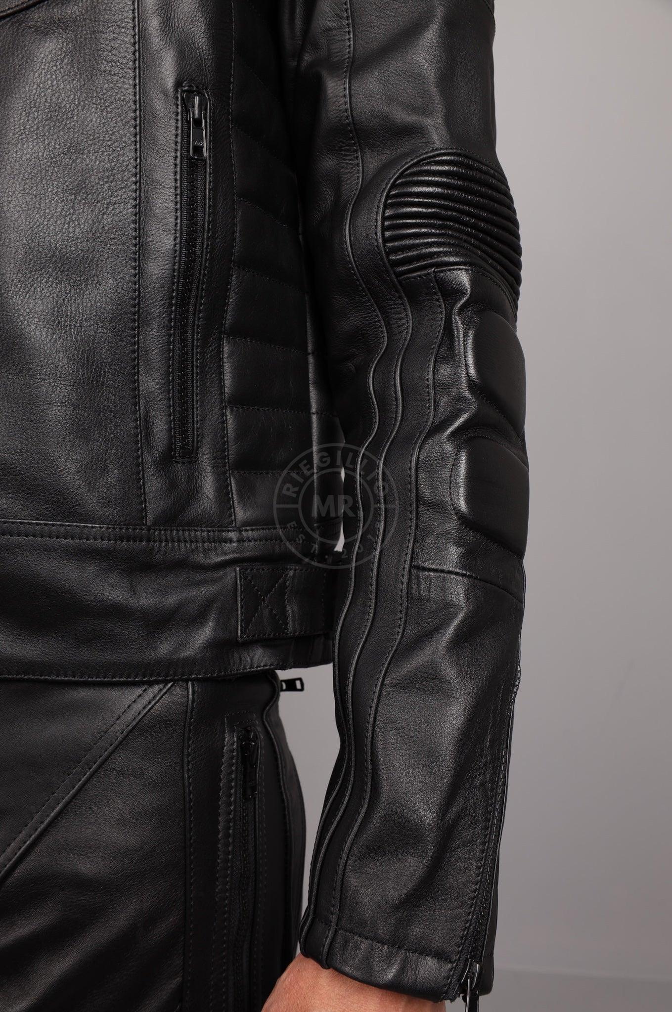 Leather Motorcycle Jacket - Black at MR. Riegillio