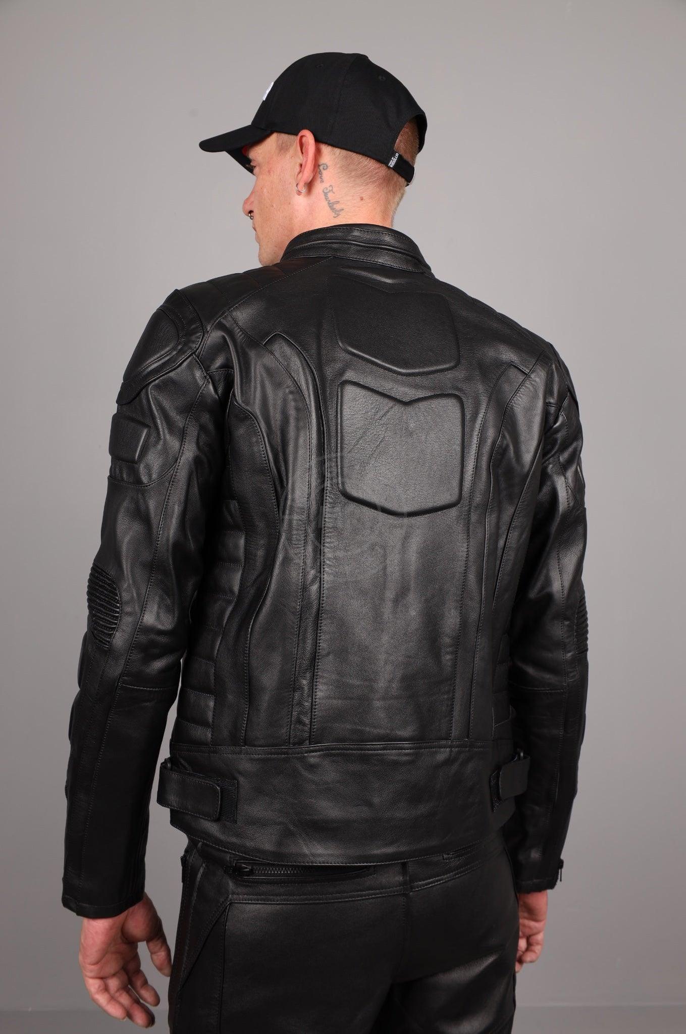 Leather Motorcycle Jacket - Black at MR. Riegillio