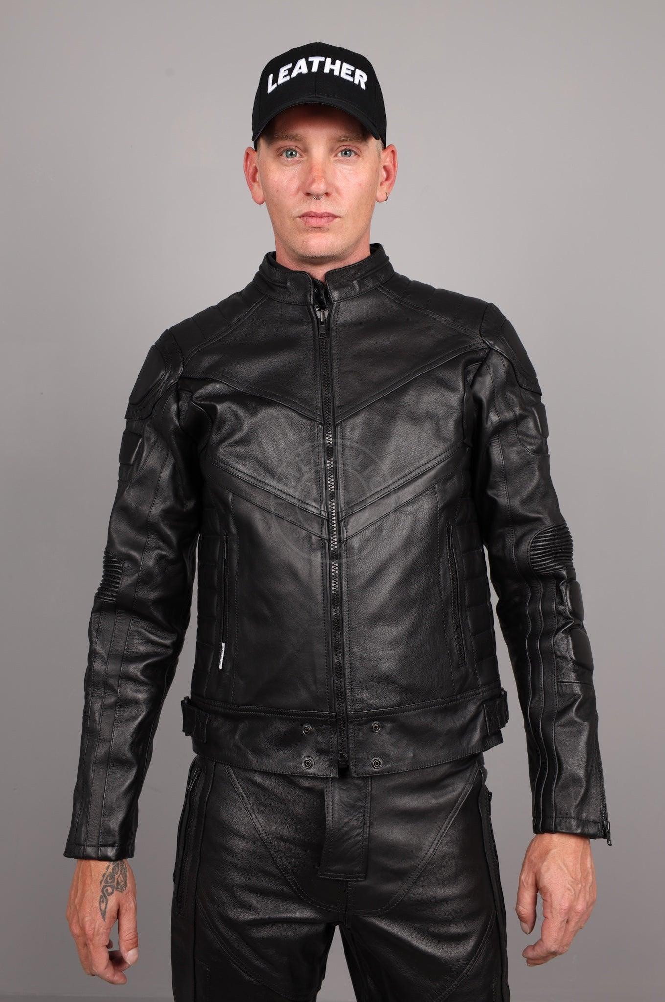 Leather Motorcycle Jacket - Black at MR. Riegillio