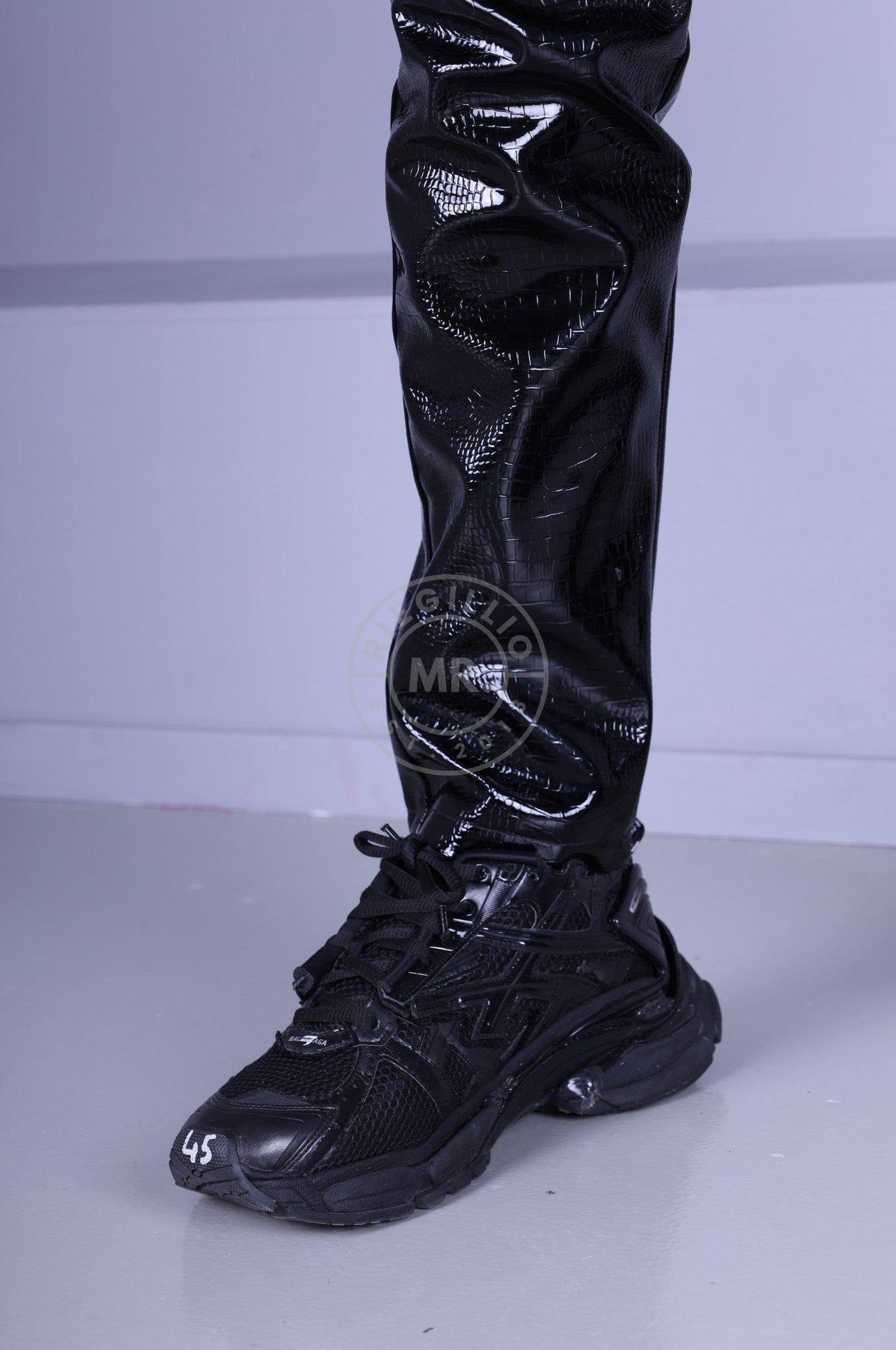 Heavy PVC Snake Print Pants - Black at MR. Riegillio