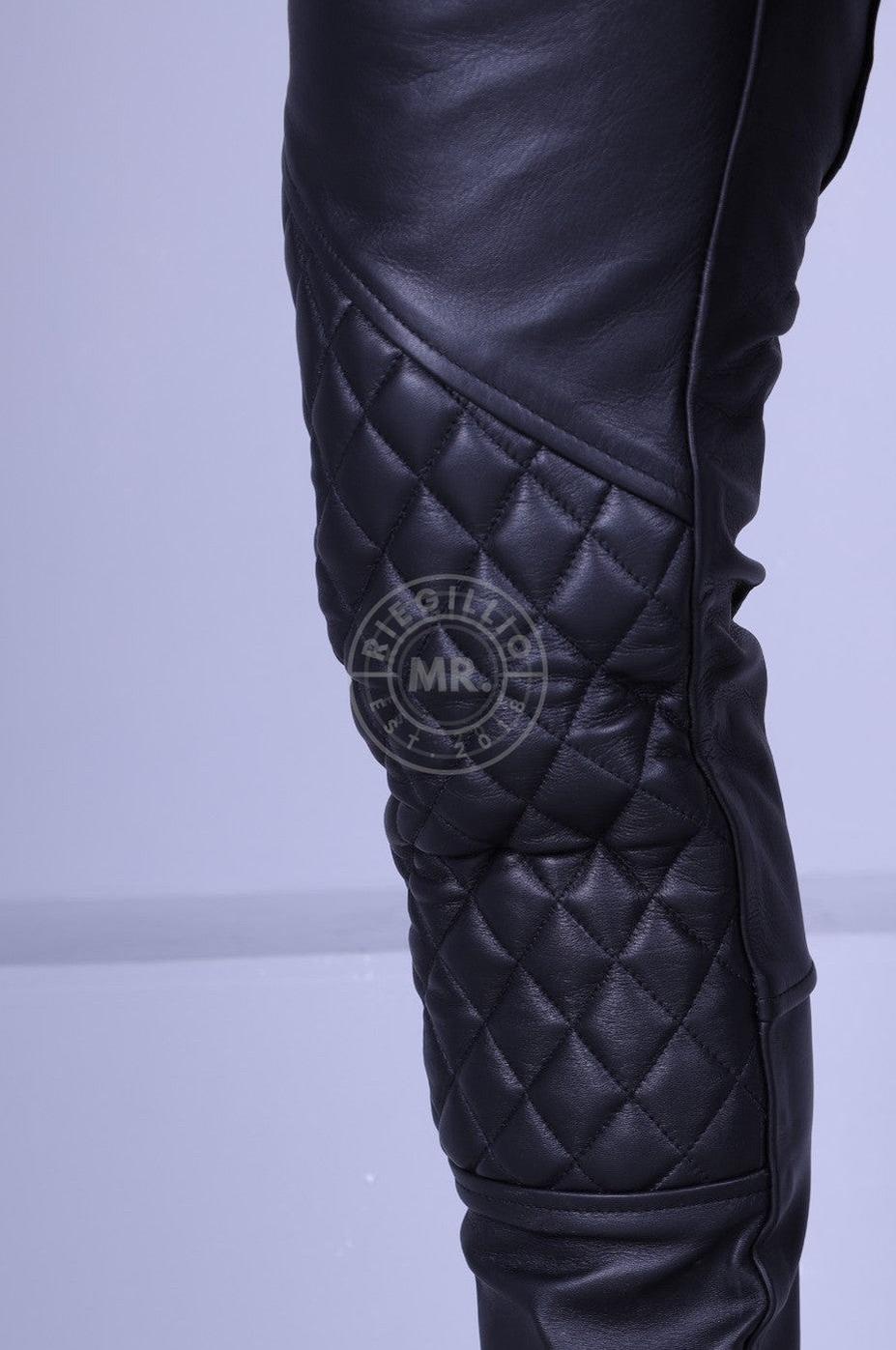 Leather Padded Front Zipper Pants at MR. Riegillio