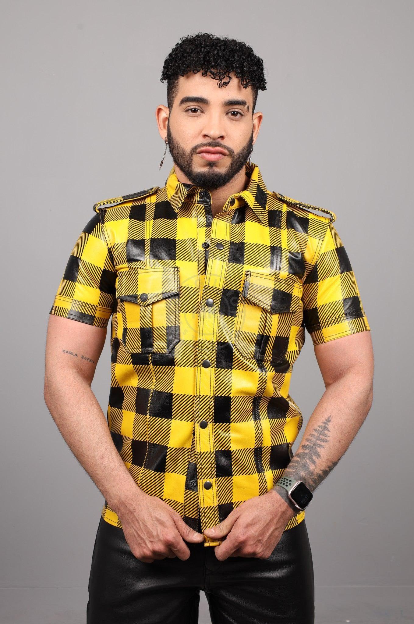 Yellow Flannel Leather Shirt at MR. Riegillio