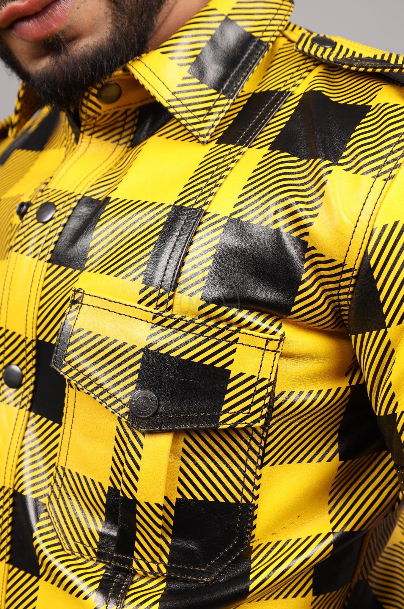 Yellow Flannel Leather Shirt at MR. Riegillio