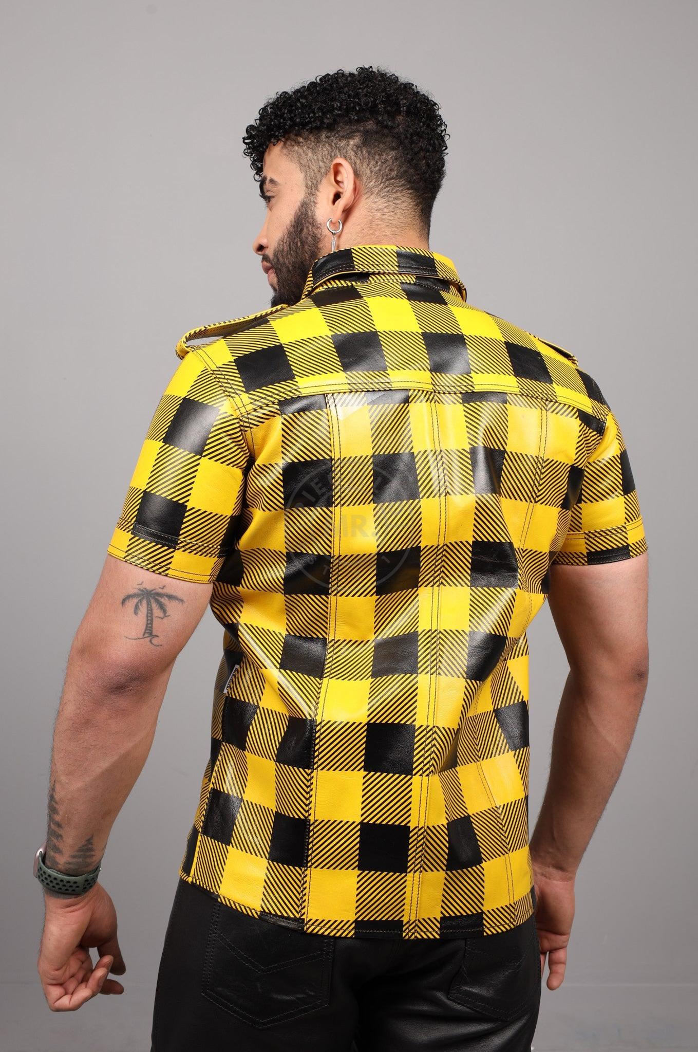 Yellow Flannel Leather Shirt at MR. Riegillio