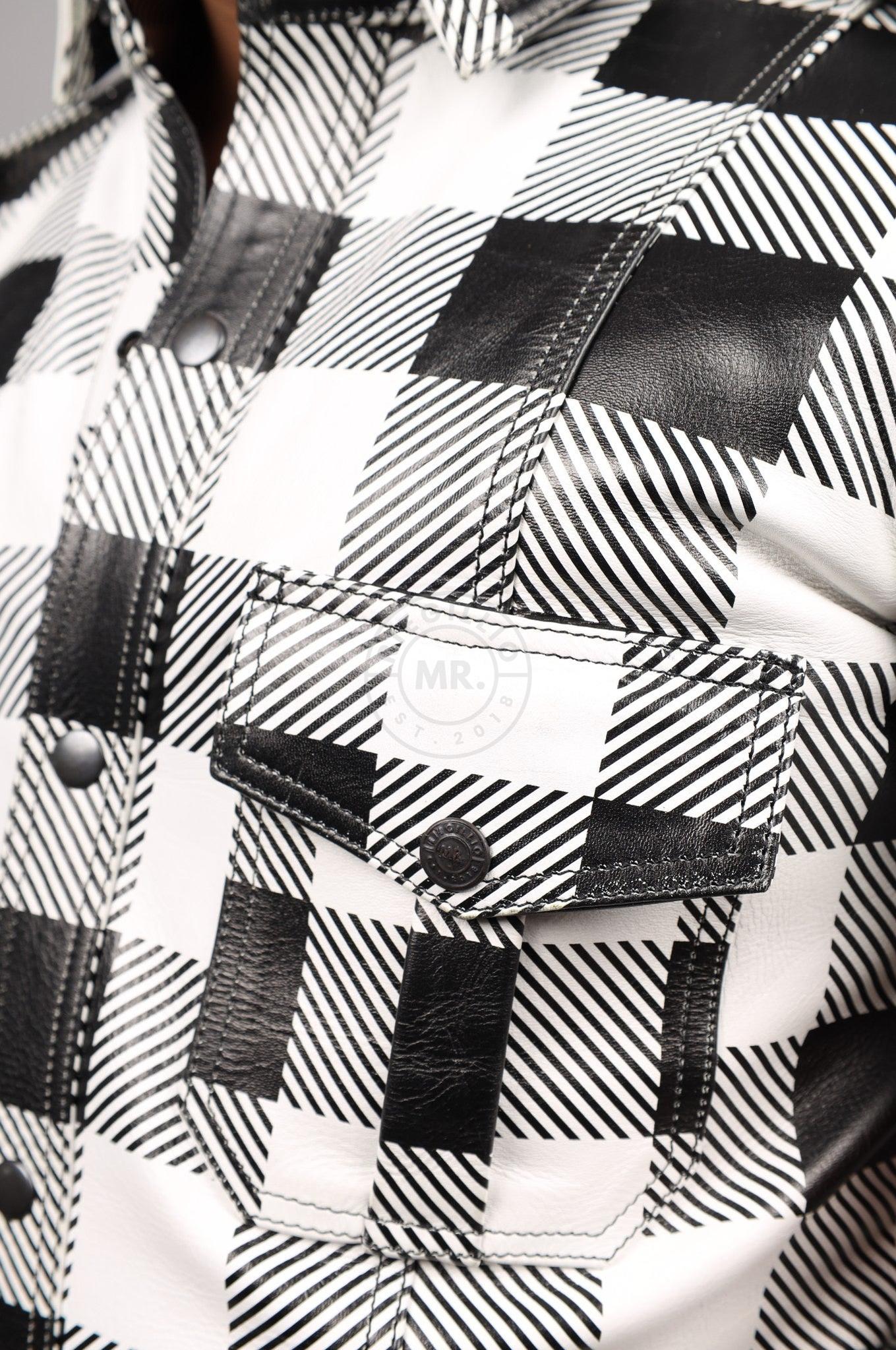 White Flannel Leather Shirt at MR. Riegillio