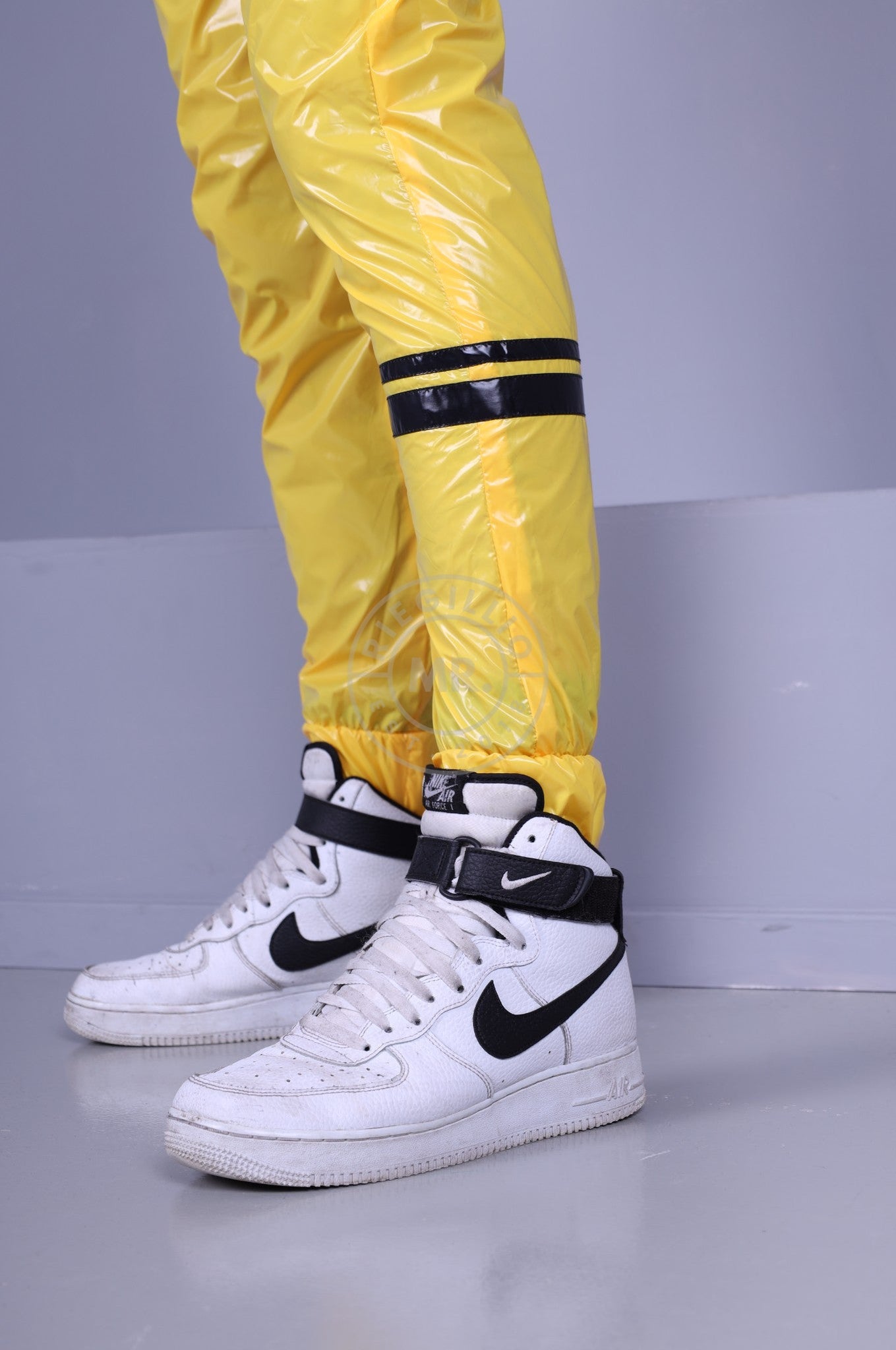 Shiny Nylon Tracksuit Pants - Yellow *DISCONTINUED ITEM*-at MR. Riegillio