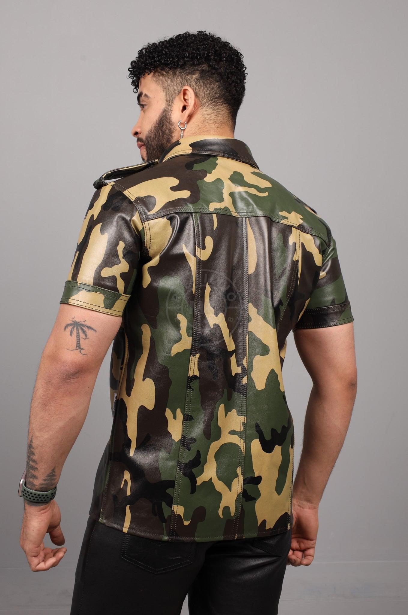 Green Camo Leather Shirt at MR. Riegillio