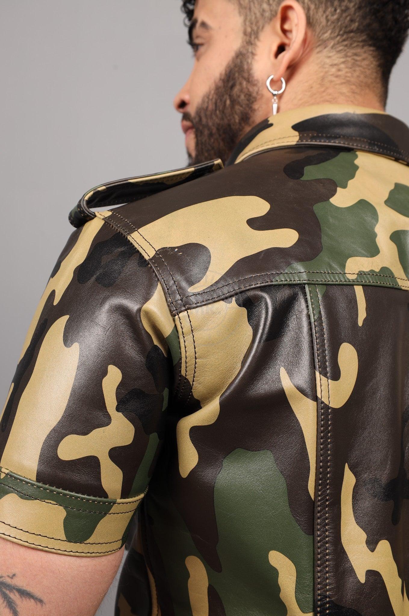 Green Camo Leather Shirt at MR. Riegillio