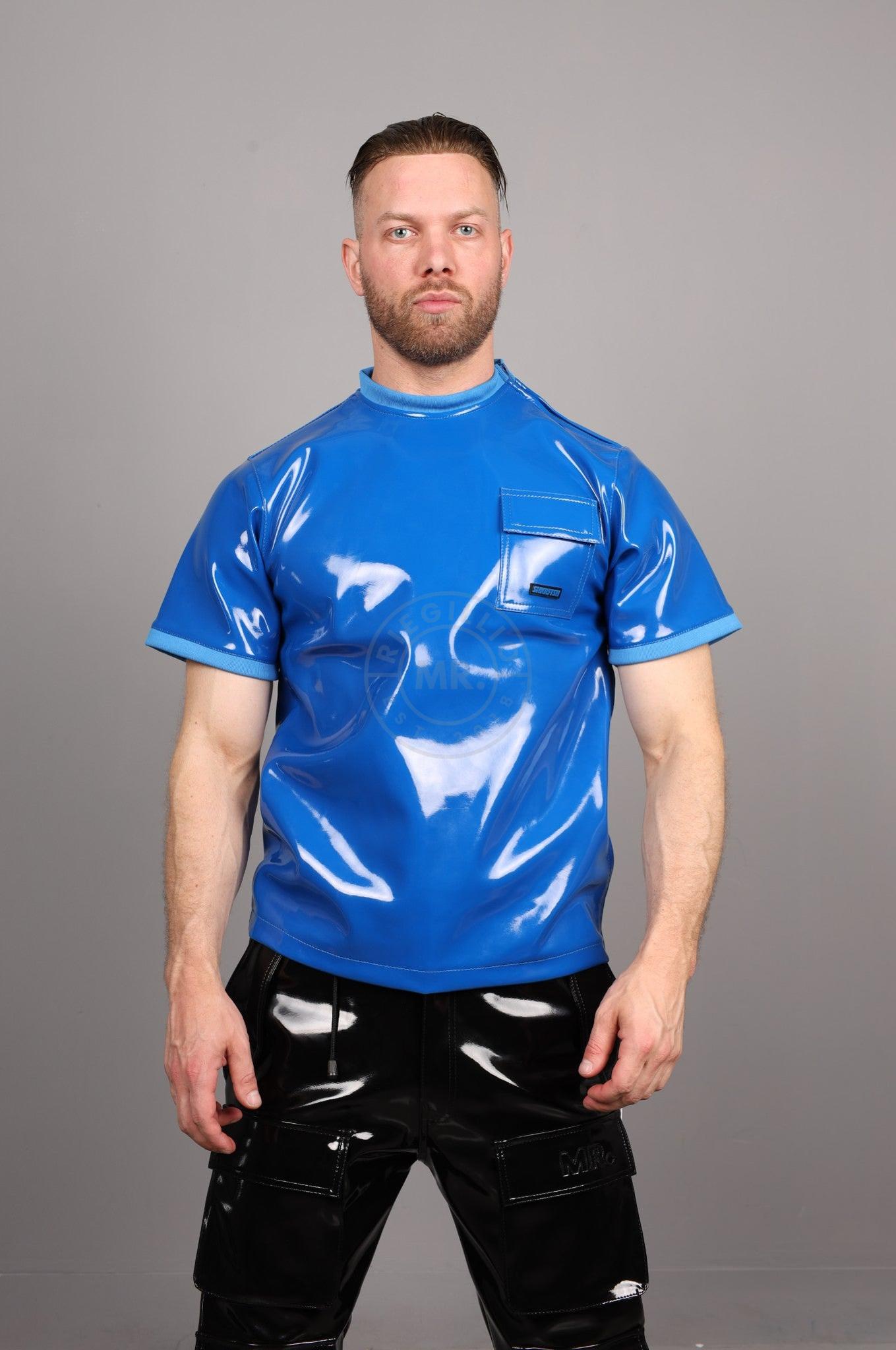 SNKRFTSH Blue PVC T-Shirt at MR. Riegillio