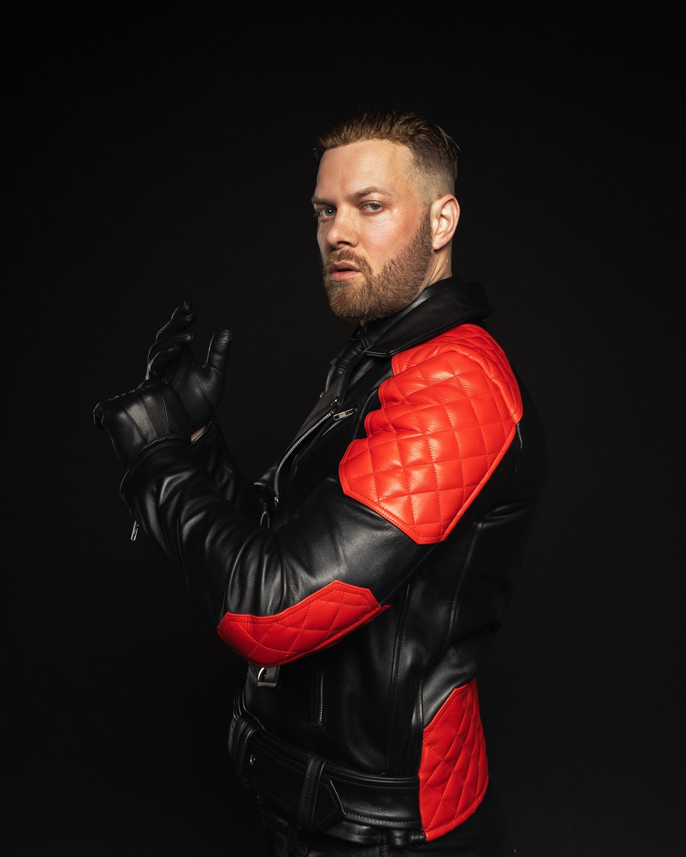PVC Tracksuit Pants - RED STRIPES at MR. Riegillio