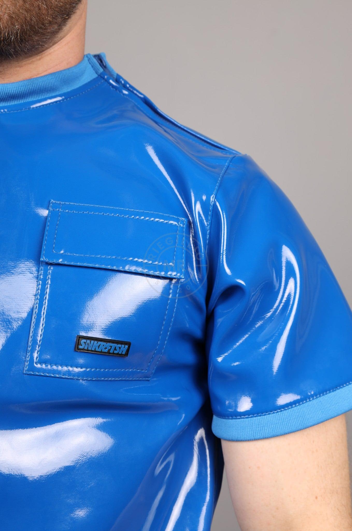SNKRFTSH Blue PVC T-Shirt at MR. Riegillio