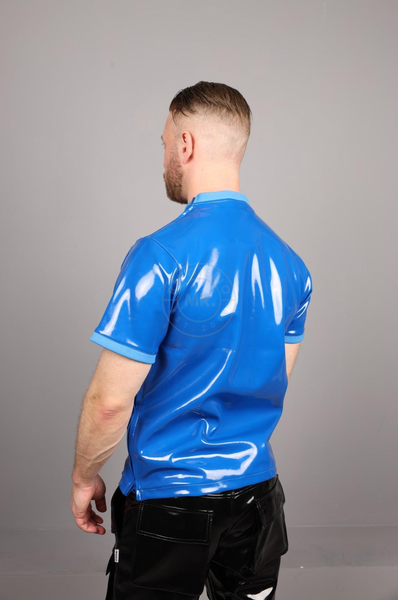 SNKRFTSH Blue PVC T-Shirt at MR. Riegillio