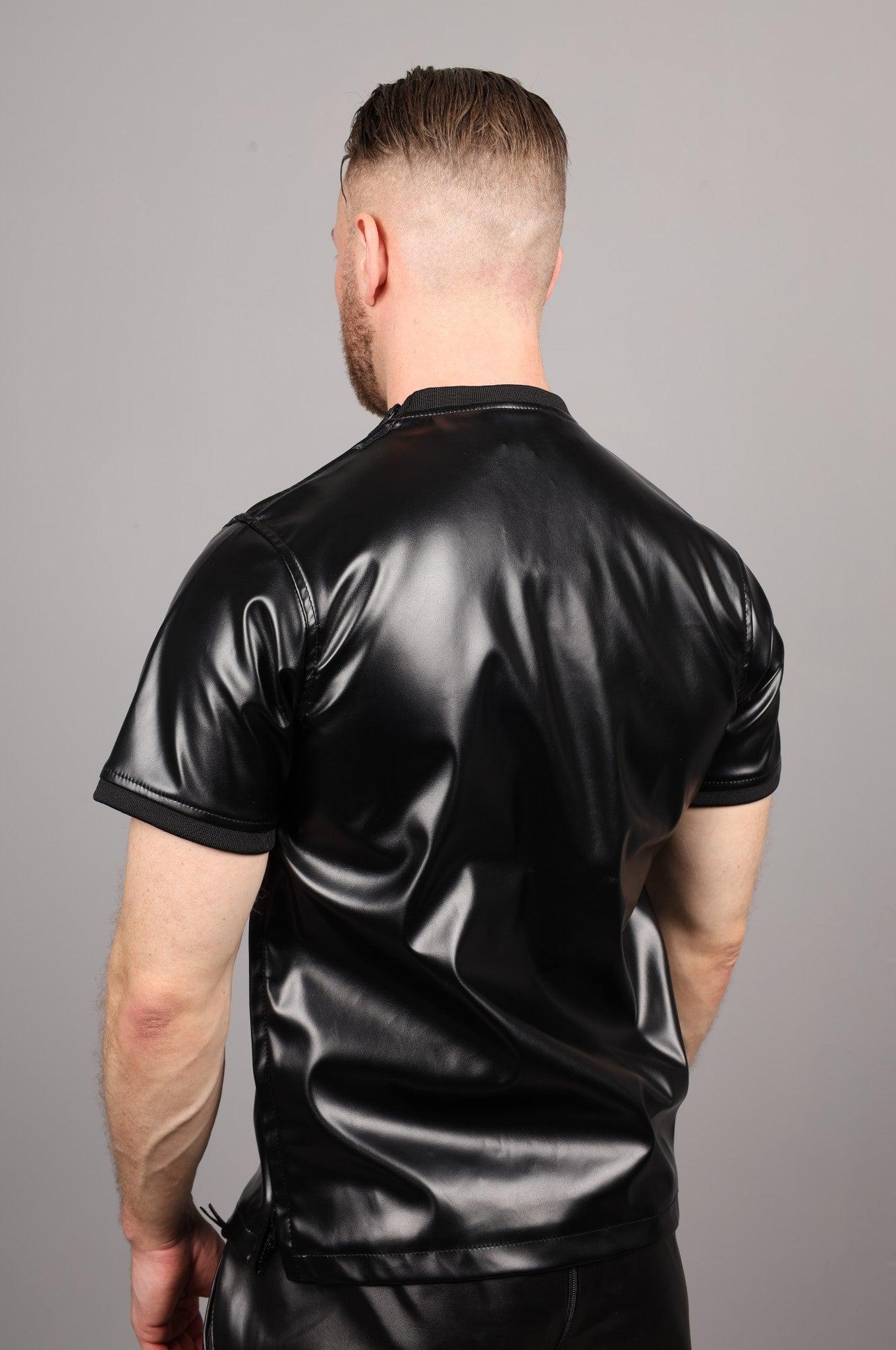 Vegan Leather Black T-Shirt at MR. Riegillio