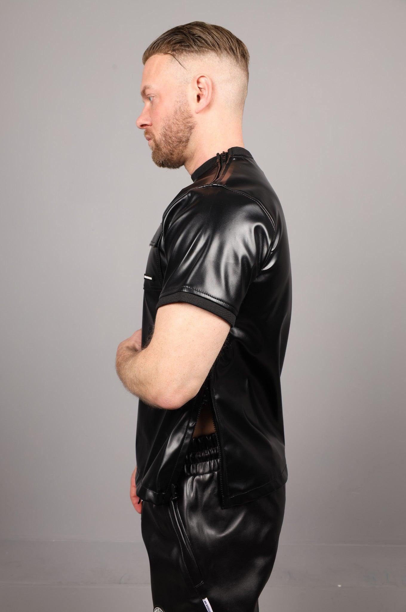 Vegan Leather Black T-Shirt at MR. Riegillio