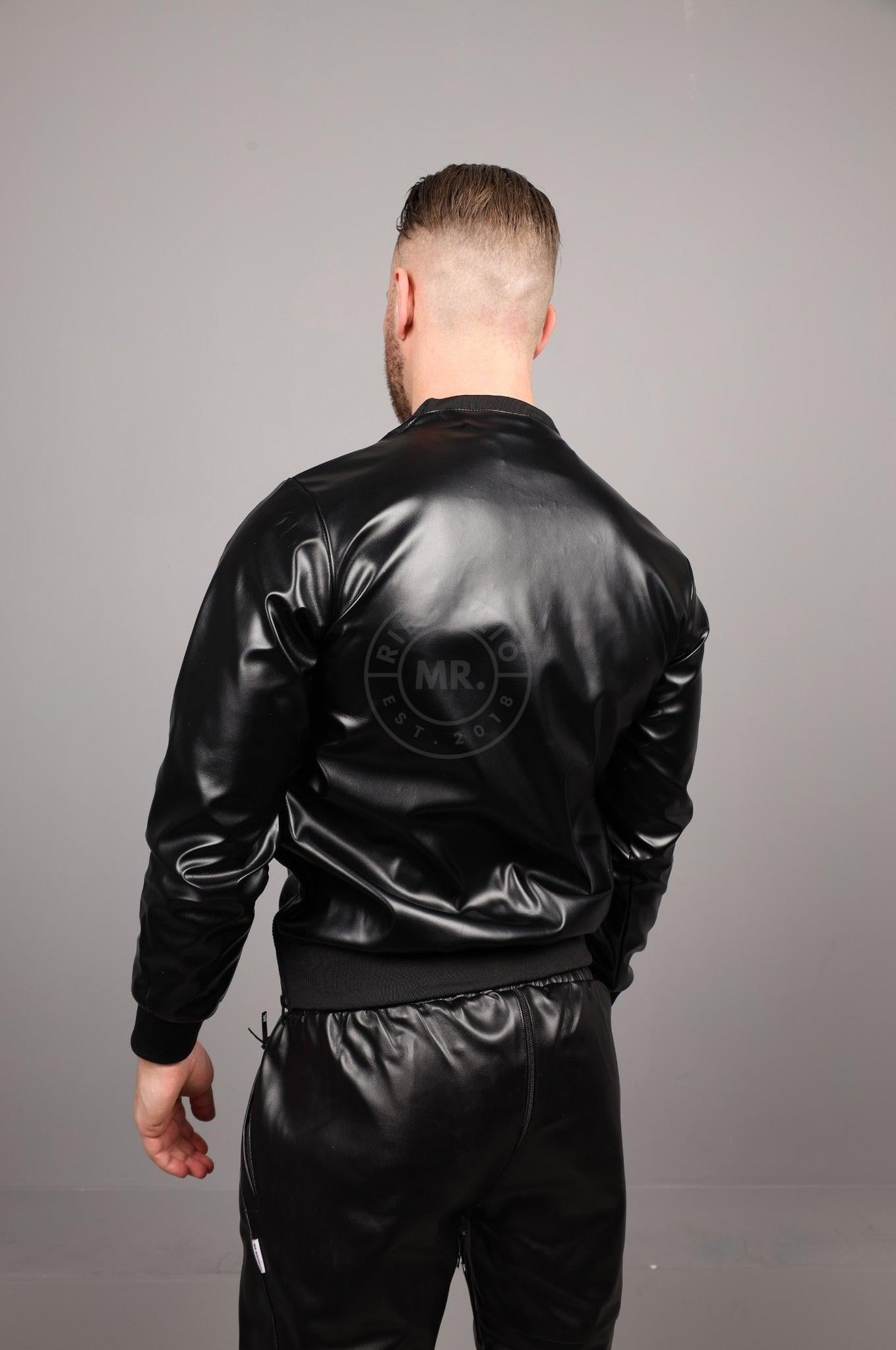 SNKRFTSH Black Vegan Leather Sweater at MR. Riegillio