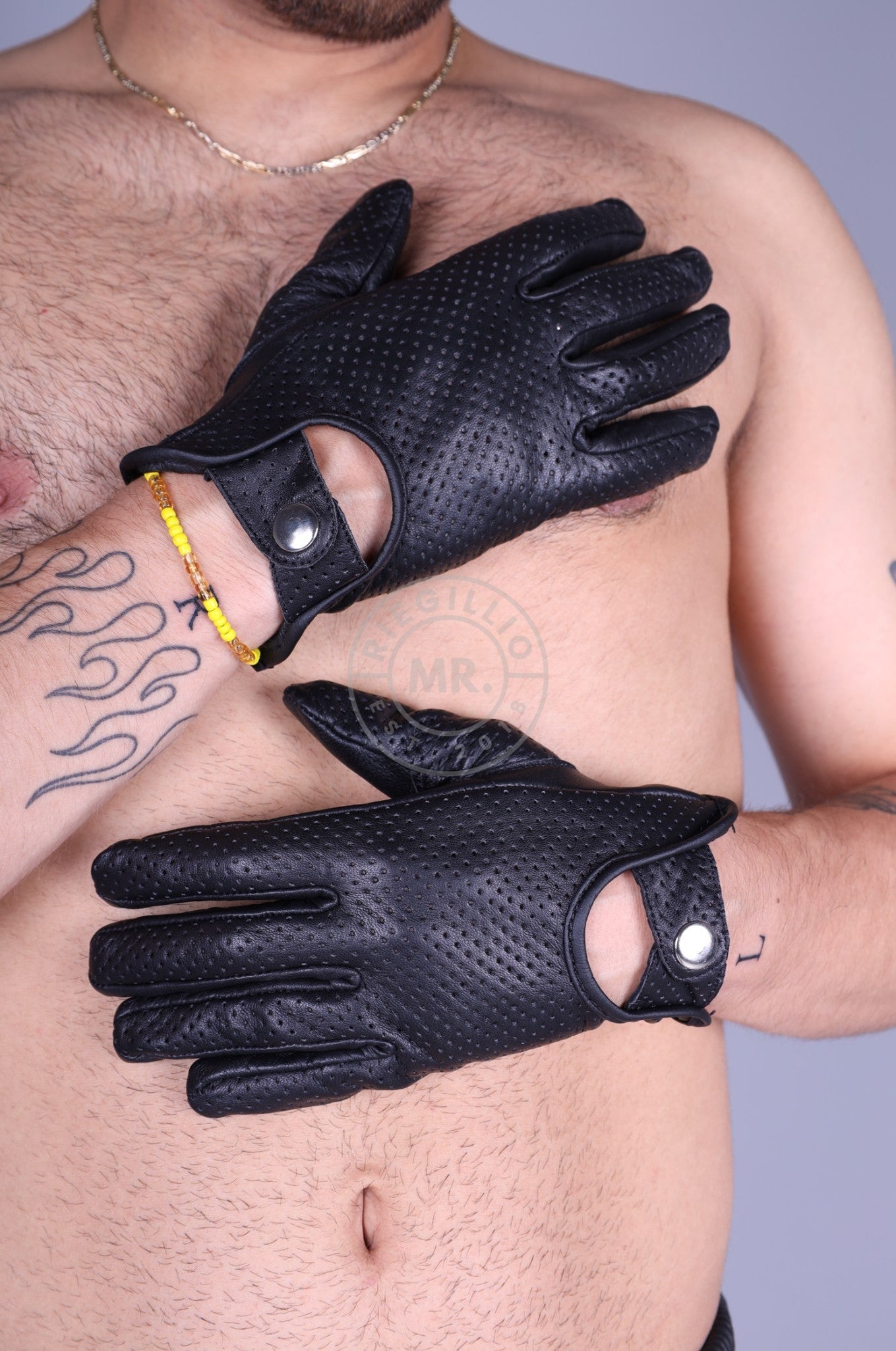 Leather Racing Glove Black-at MR. Riegillio