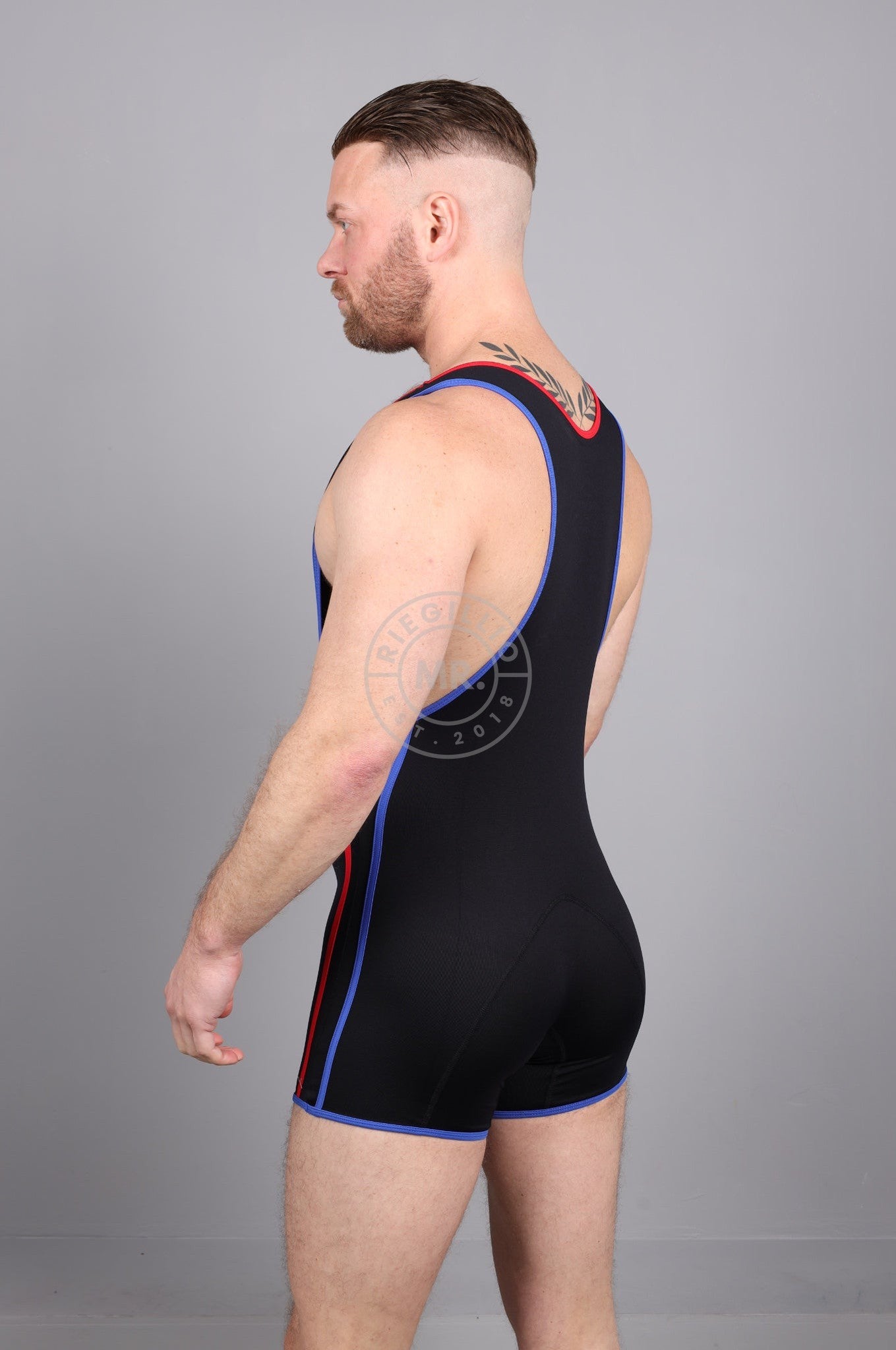 Barcode Singlet Allan - Black / Red / Royal at MR. Riegillio