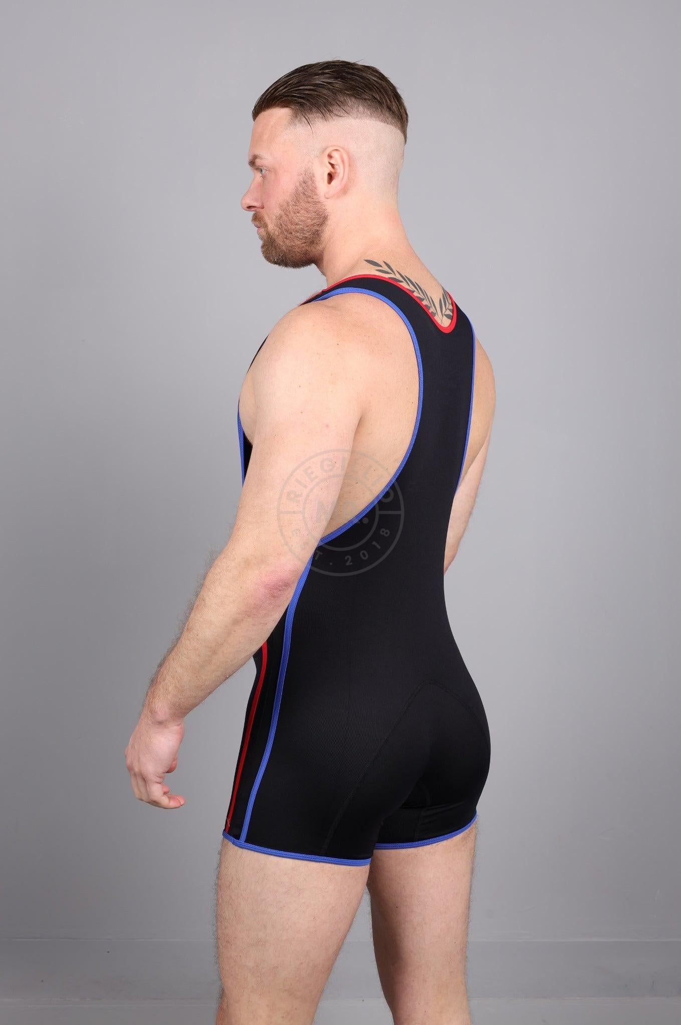 Barcode Singlet Allan - Black / Red / Royal at MR. Riegillio