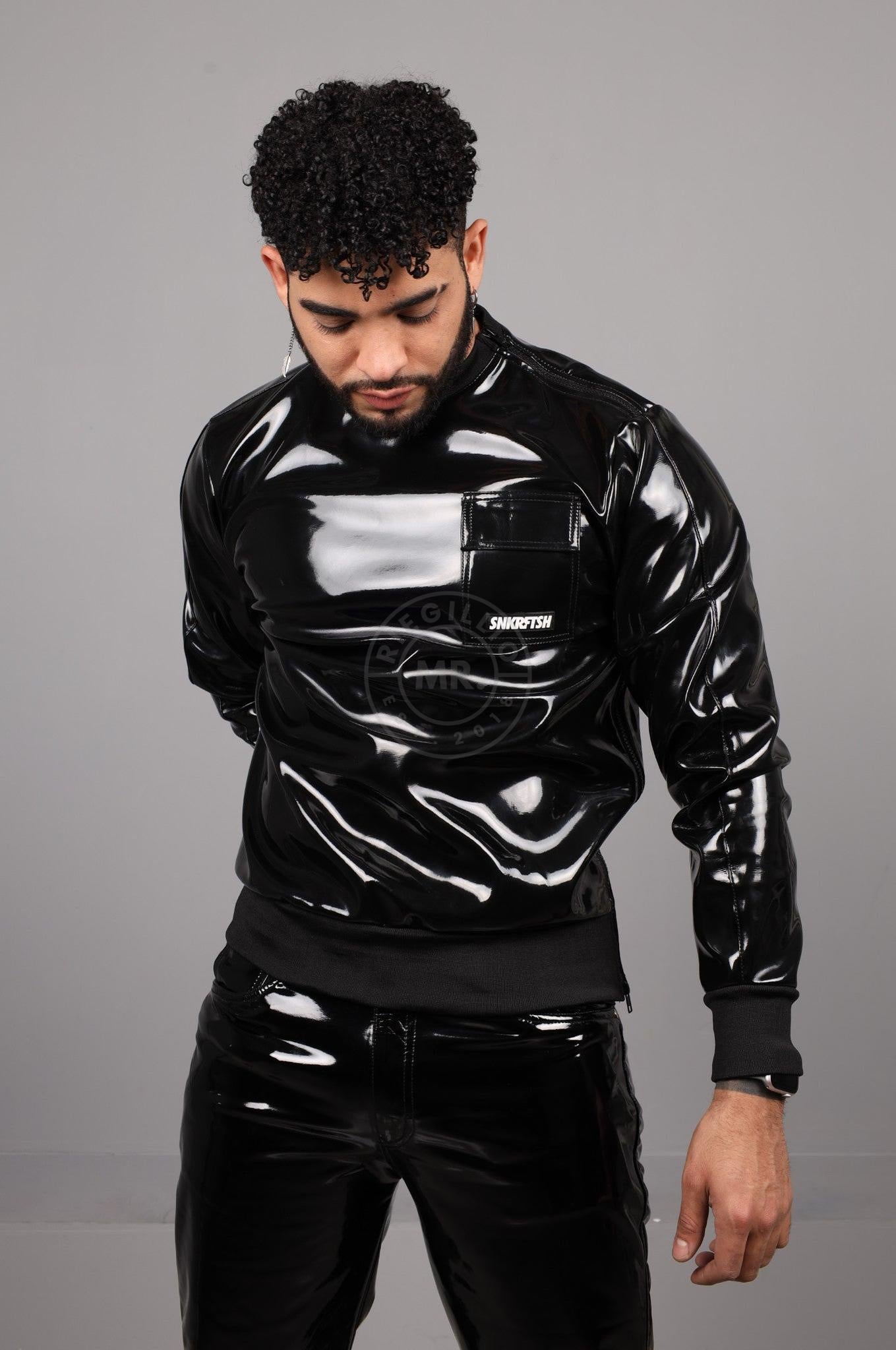 SNKRFTSH Black PVC Sweater at MR. Riegillio