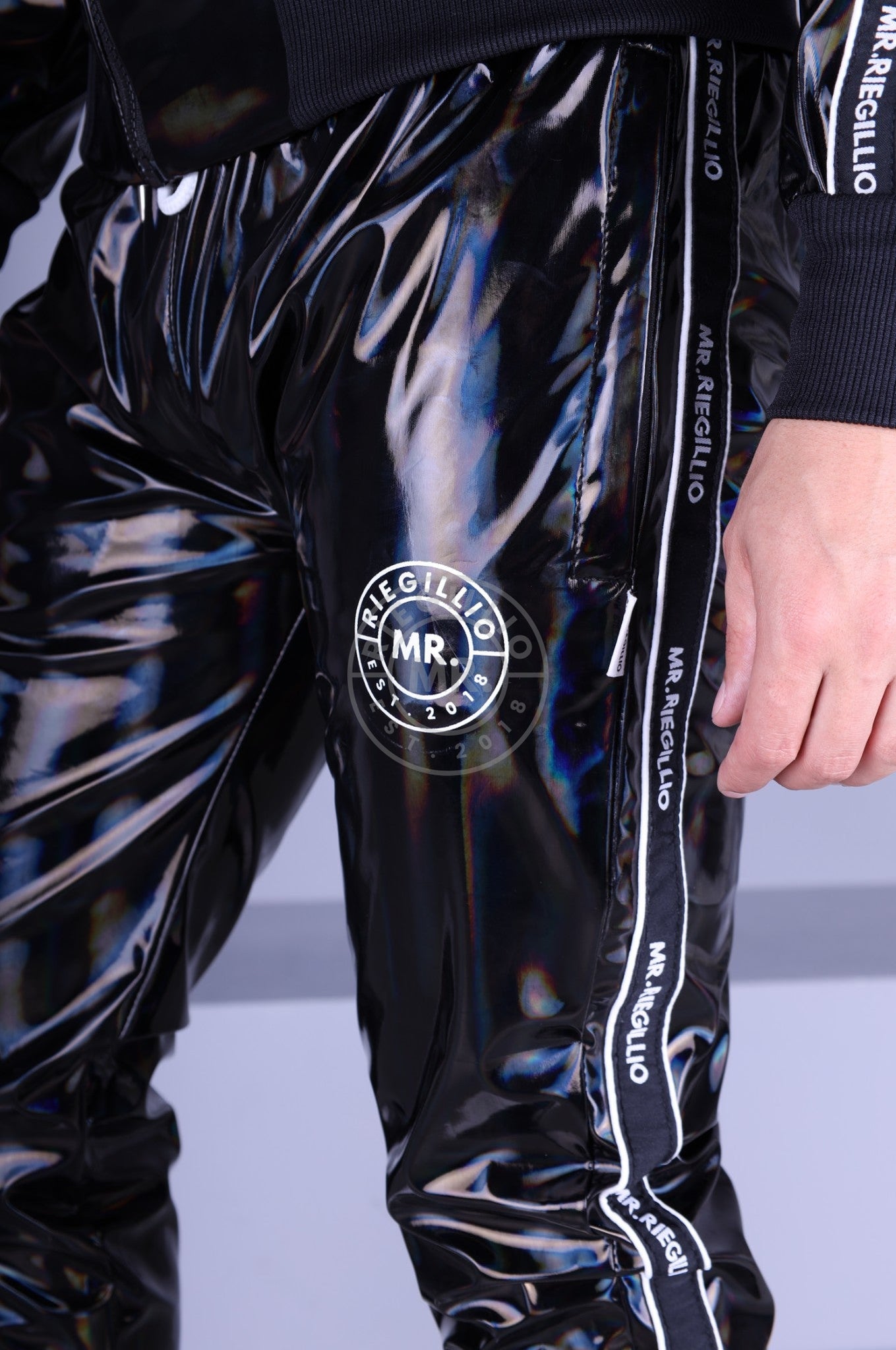 Black Holographic Tracksuit Pants