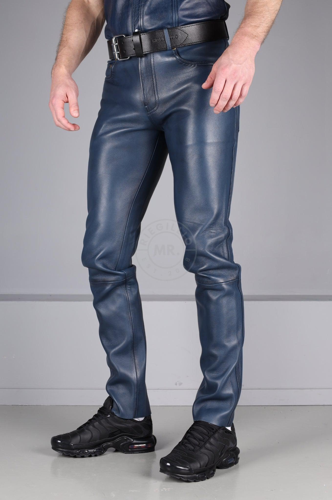 Washed Jeans Blue 5 Pocket Pants at MR. Riegillio