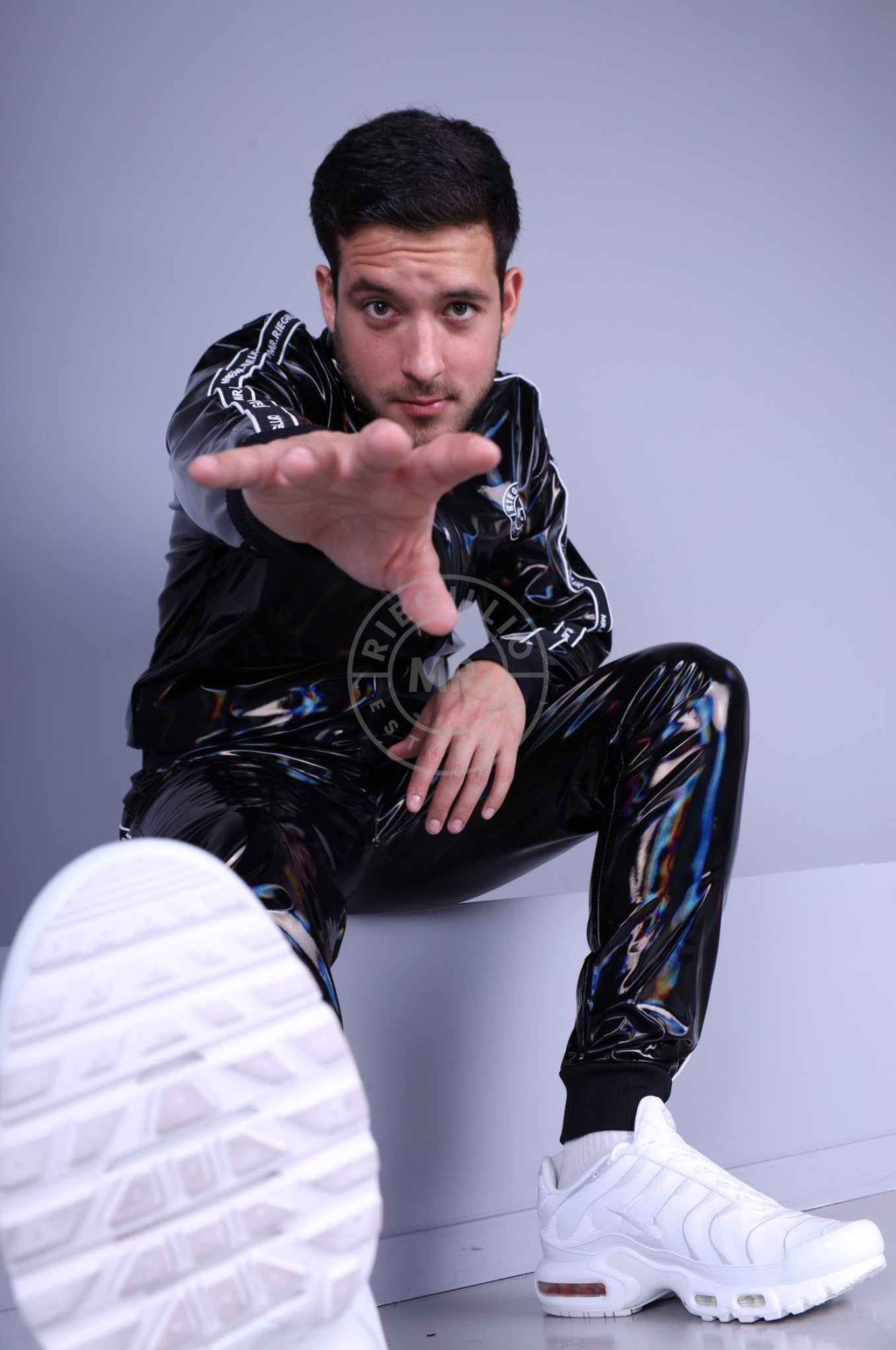 Black Holographic Tracksuit Pants